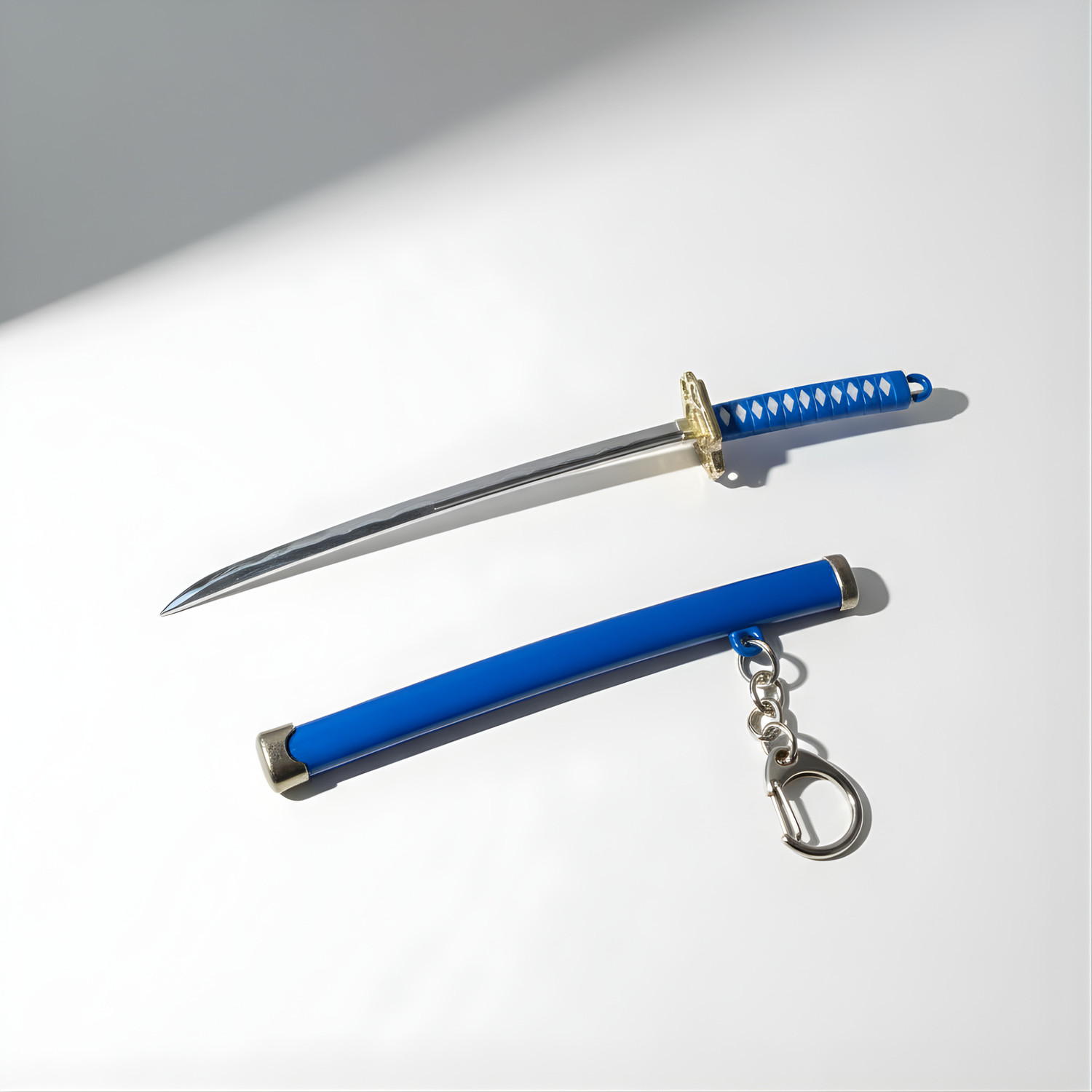 Image of Clink Blue Katana Sword Keychain | Mini Anime Sword Keychain for Car, Bike & Bag Key Chain