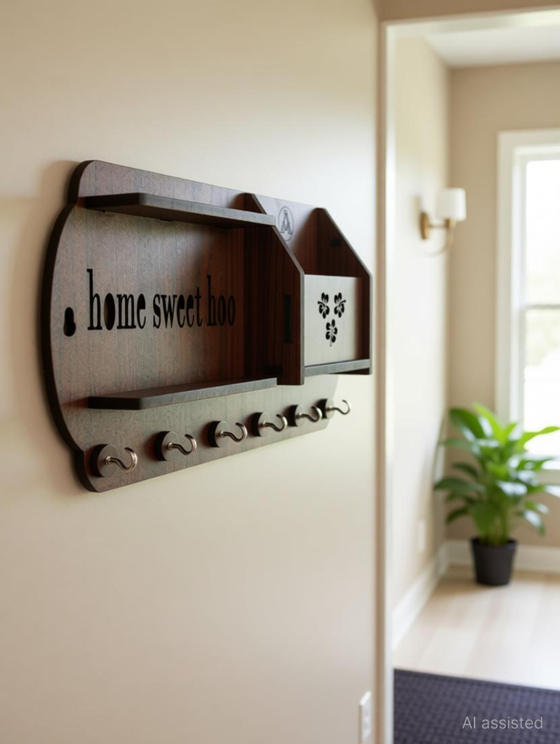 Image of FMSA4 engineering wooden fully multipurpose home decor product Wood Key Holder