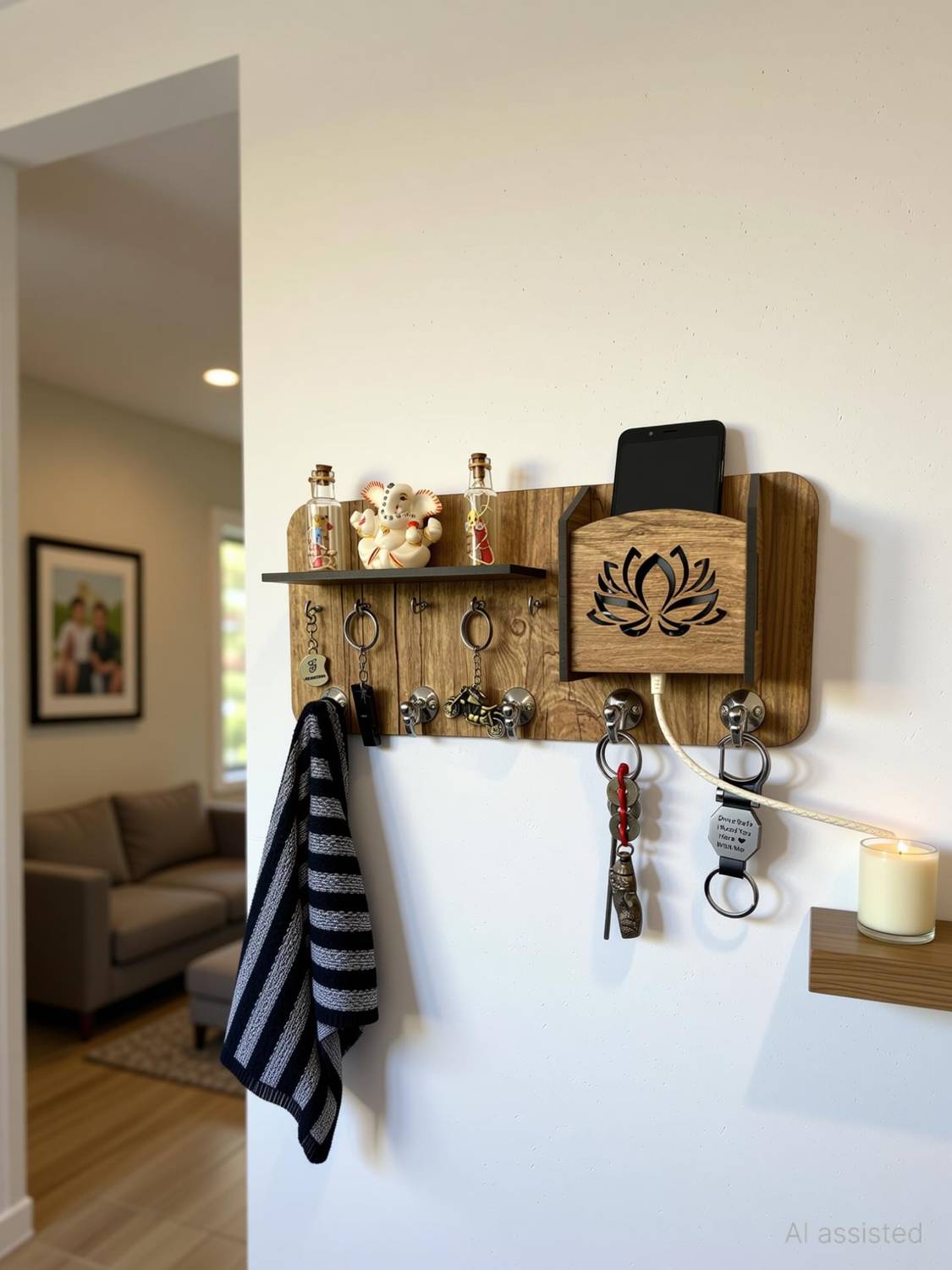 Arpita Crafts Kamal Wood Key Holder