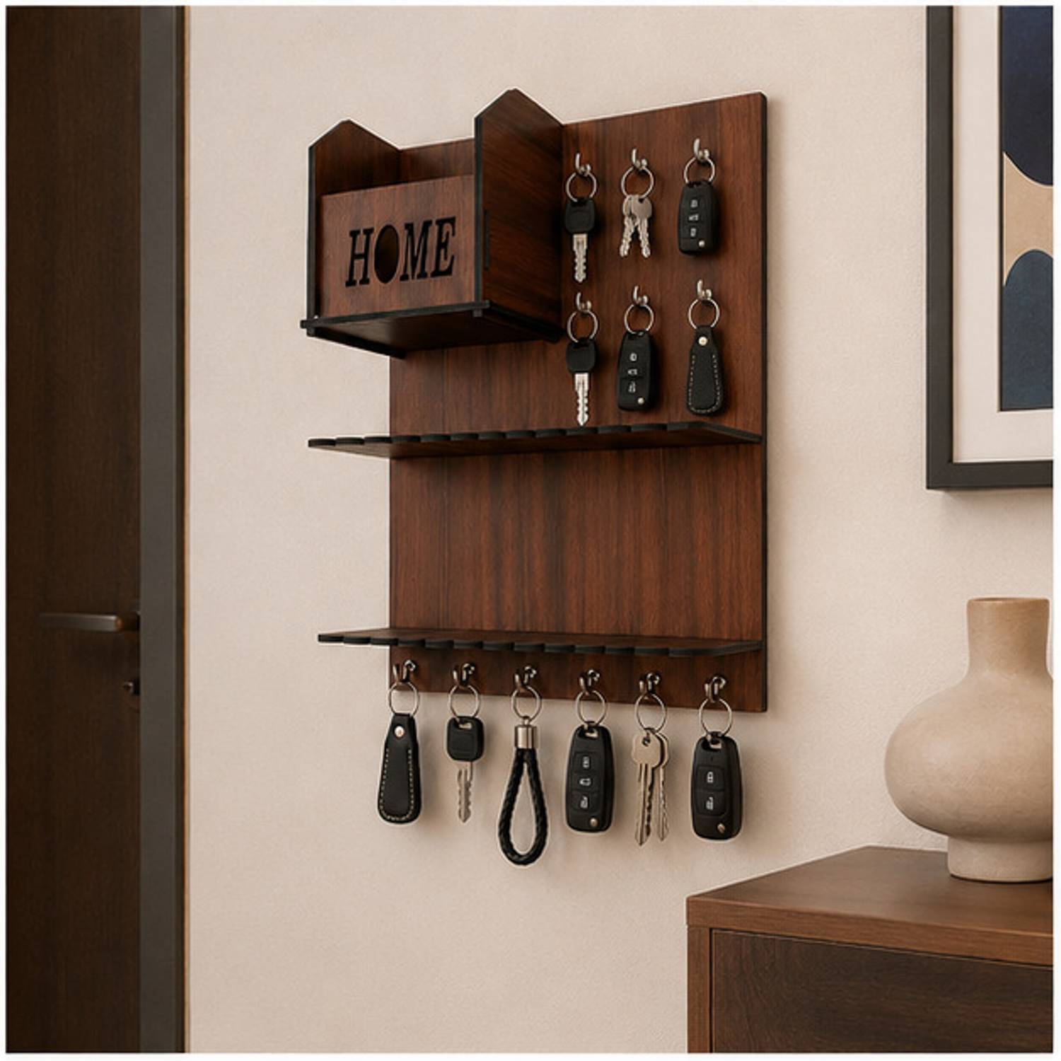 LRR Wood Key Holder Brown - Image 5