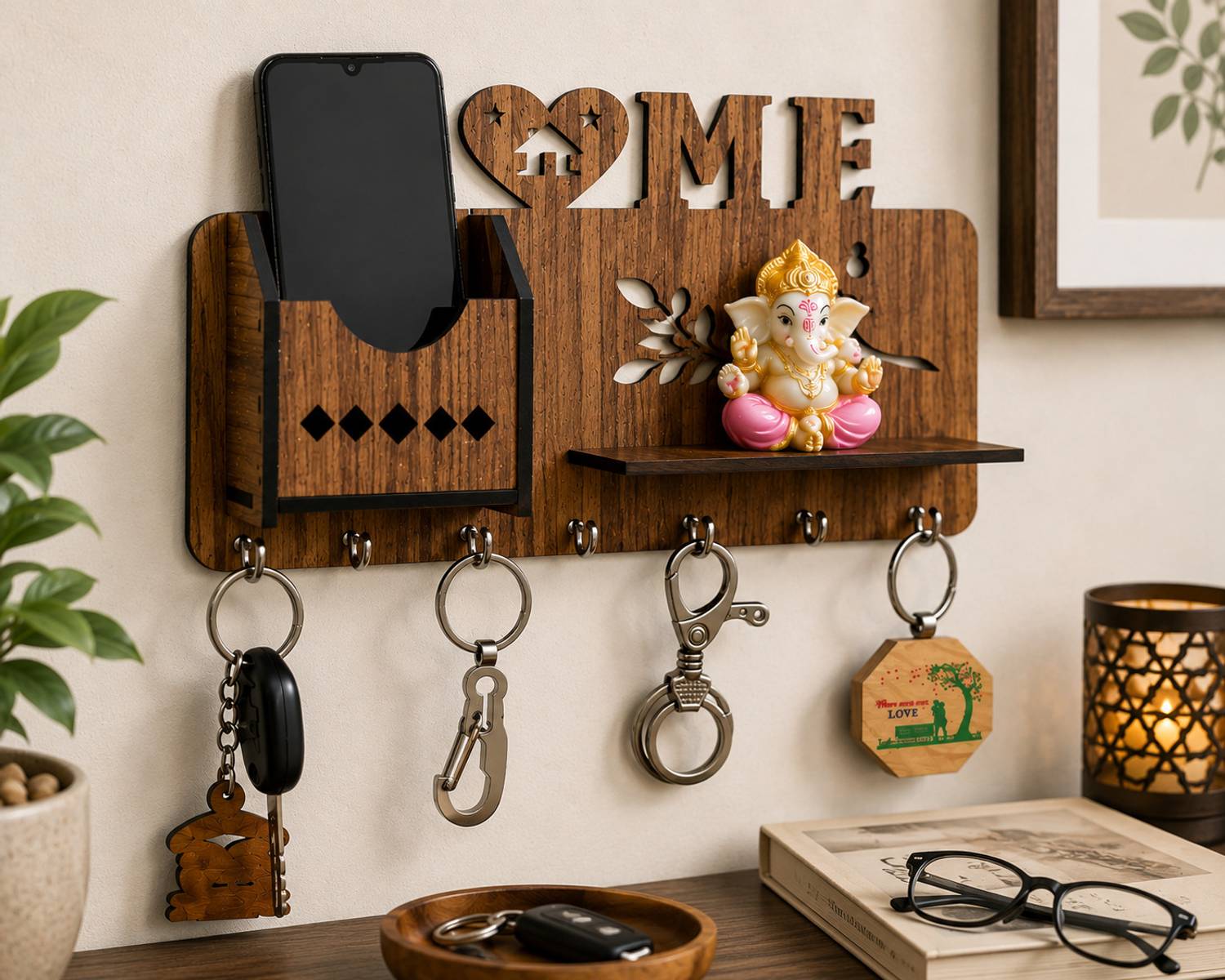 Arpita Crafts HEARTHOME Wood Key Holder