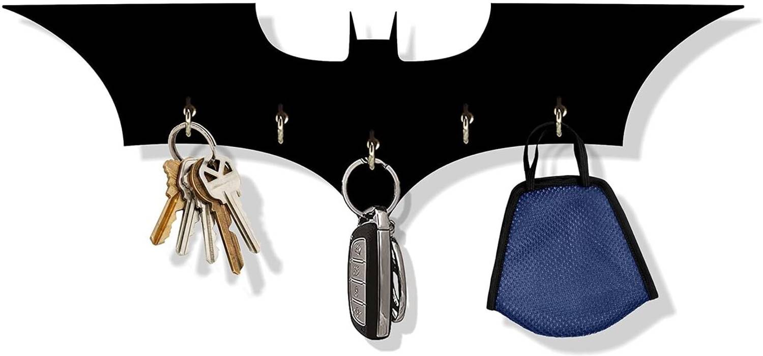 AuraZen Designer Black Edition Wooden Key Holders for Home/Office, The Dark Knight Wood Key Holder