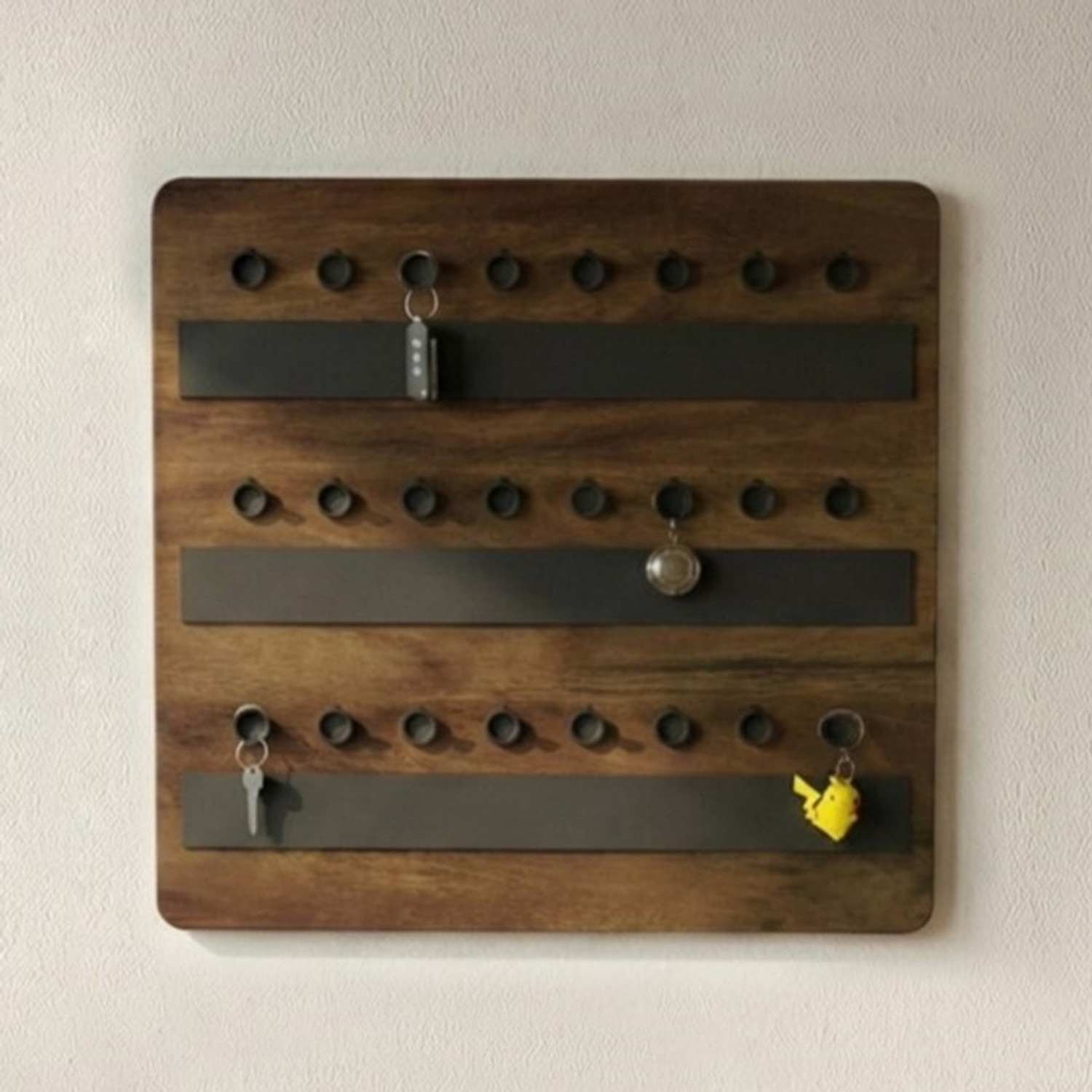 Image of BLUEWUD Stuart 24 Key Knobs Wall Mounted Decor Key Holder Hanger Wood Key Holder