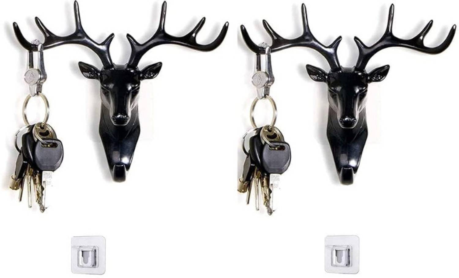 AVINASHAY (Black Deer Hook-2) Plastic Key Holder