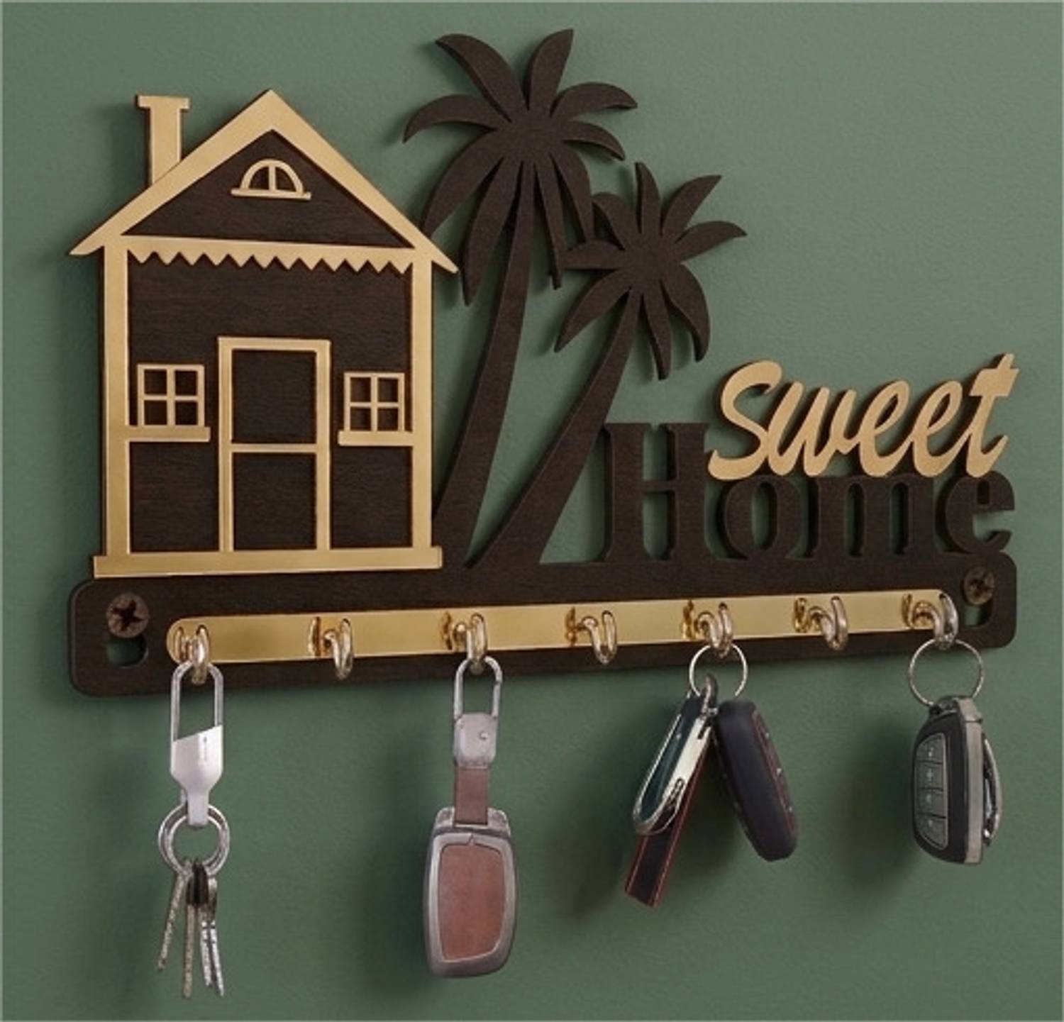 AKAAY Wall Mounted Key Stand Wood Key Holder