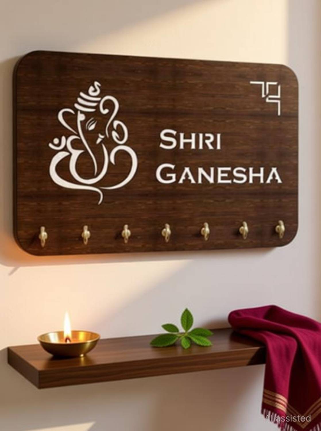 Arpita Crafts Shri Ganesh Key Holder For Wall Wood Key Holder
