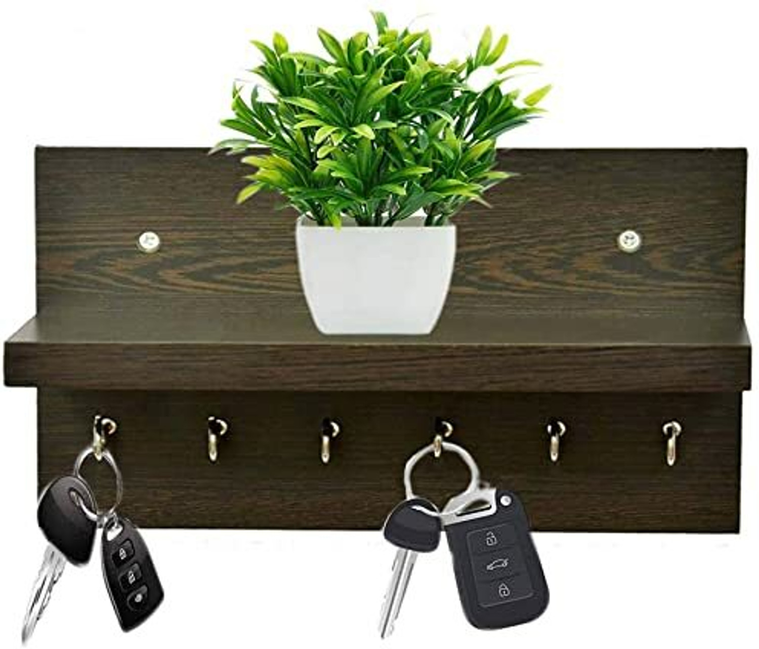 Image of WOOD MINE KEY HOLDER AND HOME KEY STAND FOR WALL WITH 6HOOKS Wood Key Holder