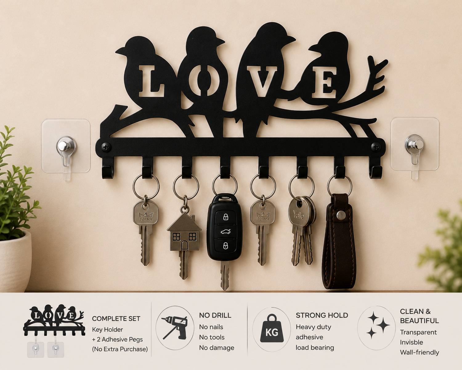 ASRYD Aluminium Key Holder Black - Image 1