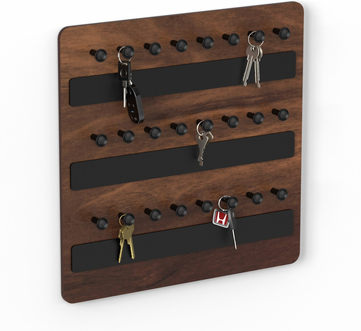 Image of BLUEWUD Stuart 24 Key Knobs Wall Mounted Decor Key Holder Hanger Wood Key Holder