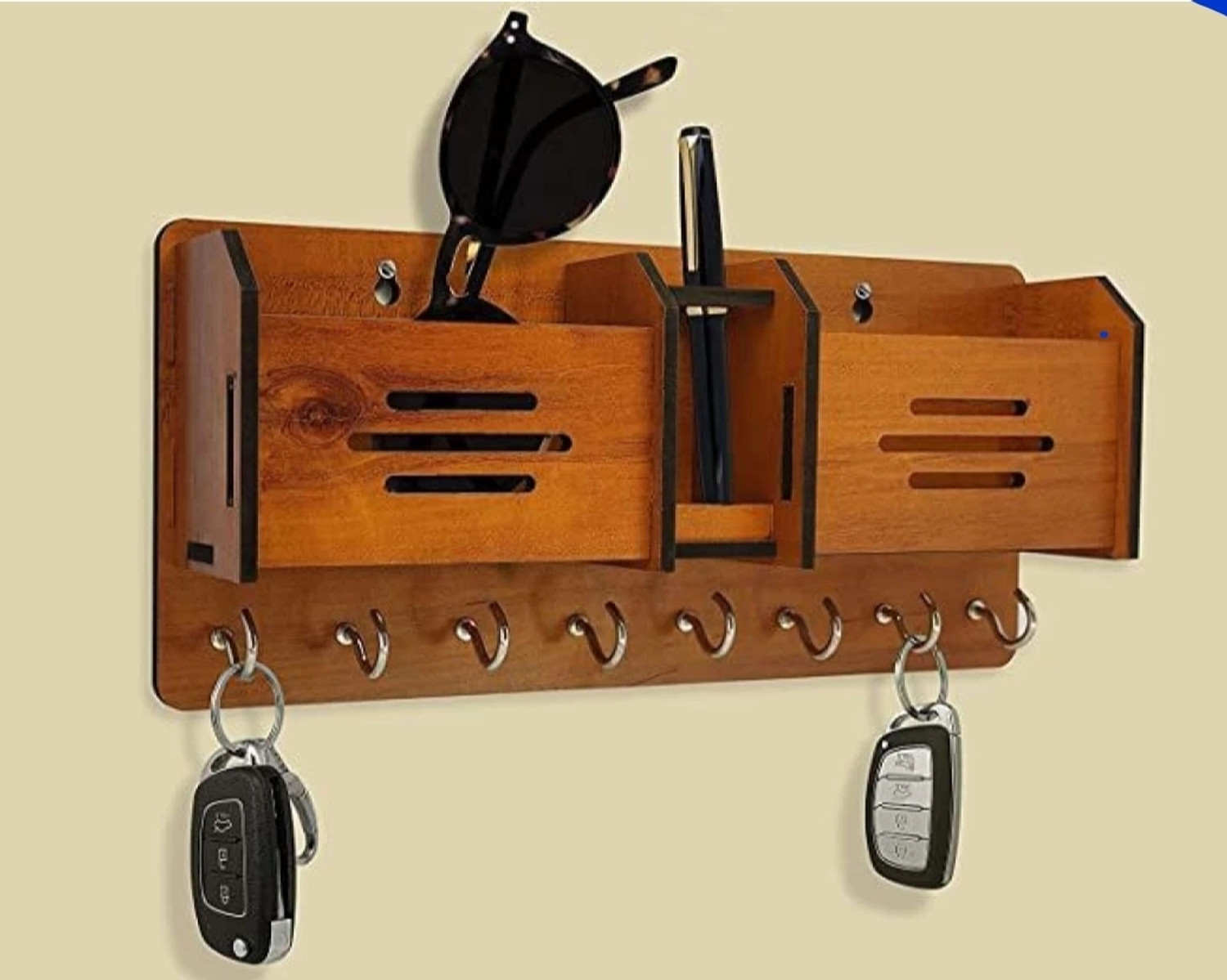 Image of SK PARO Wood Key holder /key hanger /2box mobile stand /pen stand Wood Key Holder