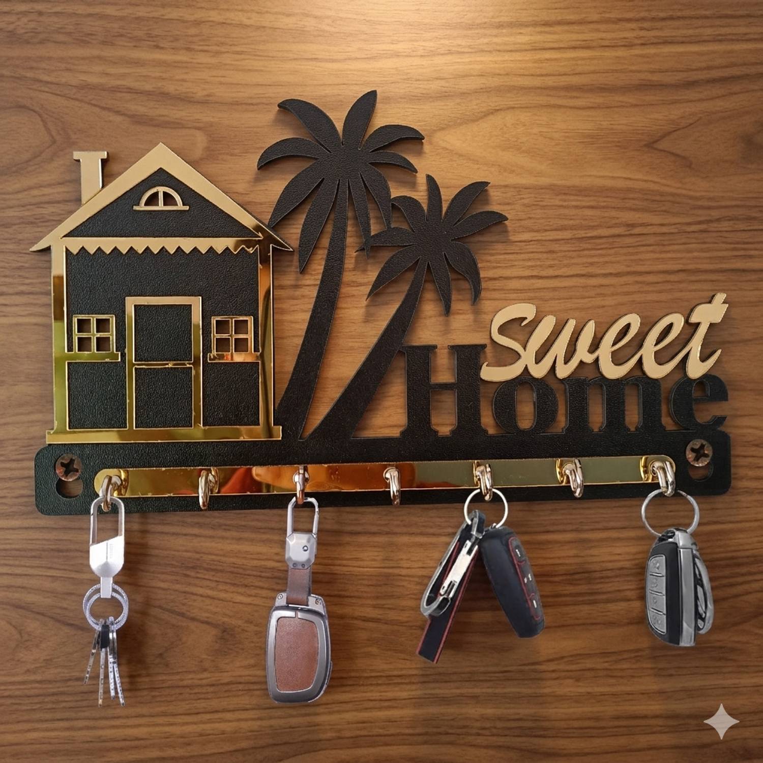 AKAAY Wall Mounted Key Holder Wood Key Holder