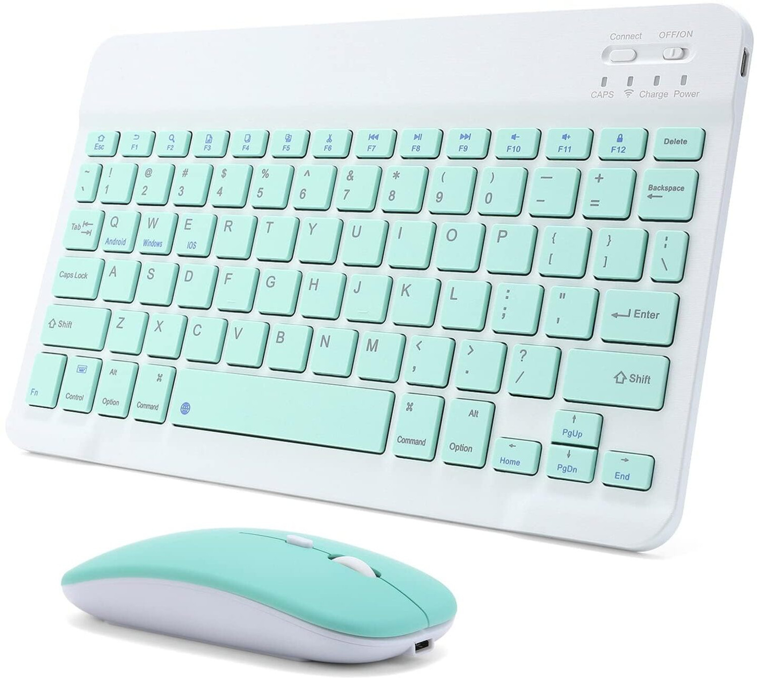 Image of RuhZa Rechargeable Bluetooth Keyboard and Mouse Combo for i-Pad, Ultra-Slim Portable Wireless Mouse Keyboard Laptop Accessory