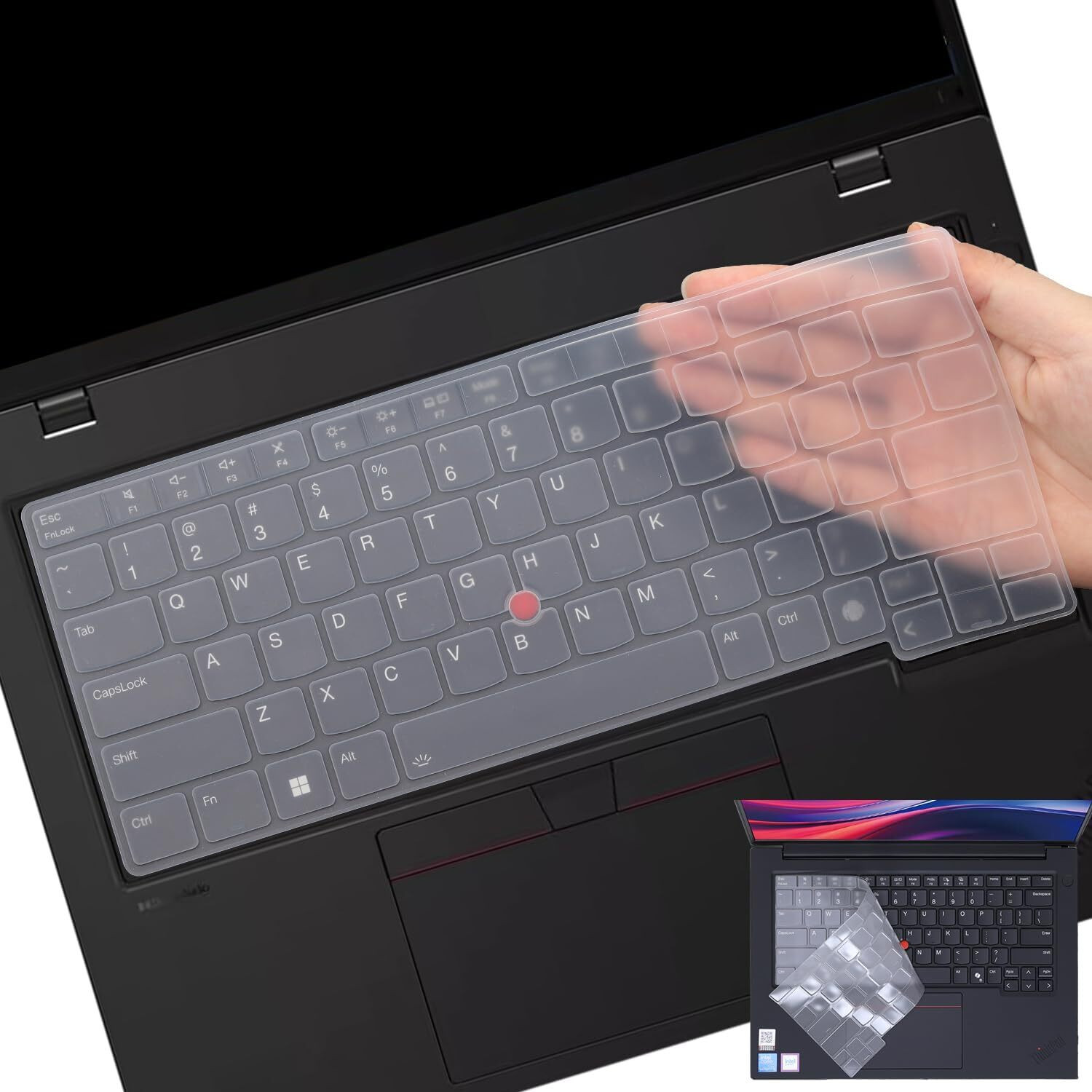 Image of RAYA Silicone Keyboard Cover for Lenovo Thinkpad E14 (Gen7) Thinkpad L14 (Gen6) Thinkpad T14 (Gen5 / Gen6) Thinkpad P14s (Gen5 / Gen6) Laptops Keyboard Skin