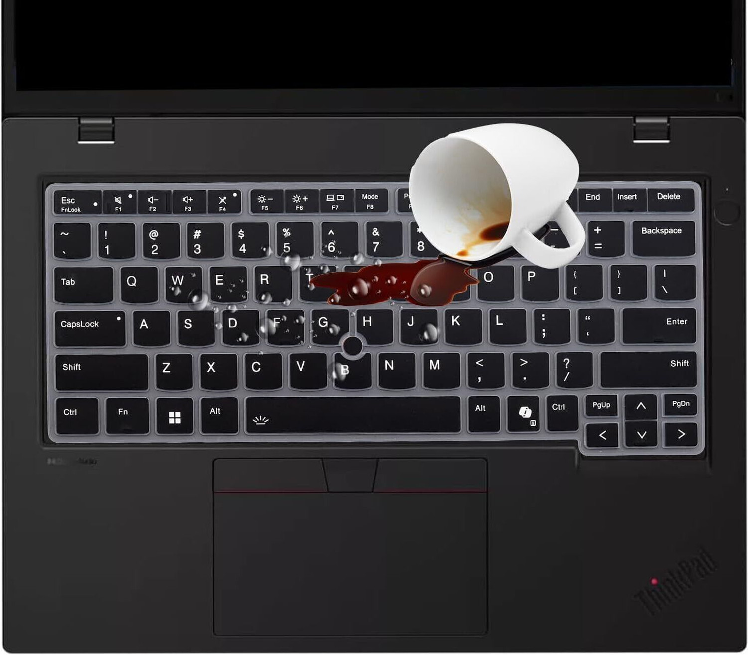 Image of JayamOnline Silicone Keyboard Cover for Lenovo Thinkpad E14 (Gen7) Thinkpad L14 (Gen6) Thinkpad T14 (Gen5 / Gen6) Thinkpad P14s (Gen5 / Gen6) Laptops Keyboard Skin