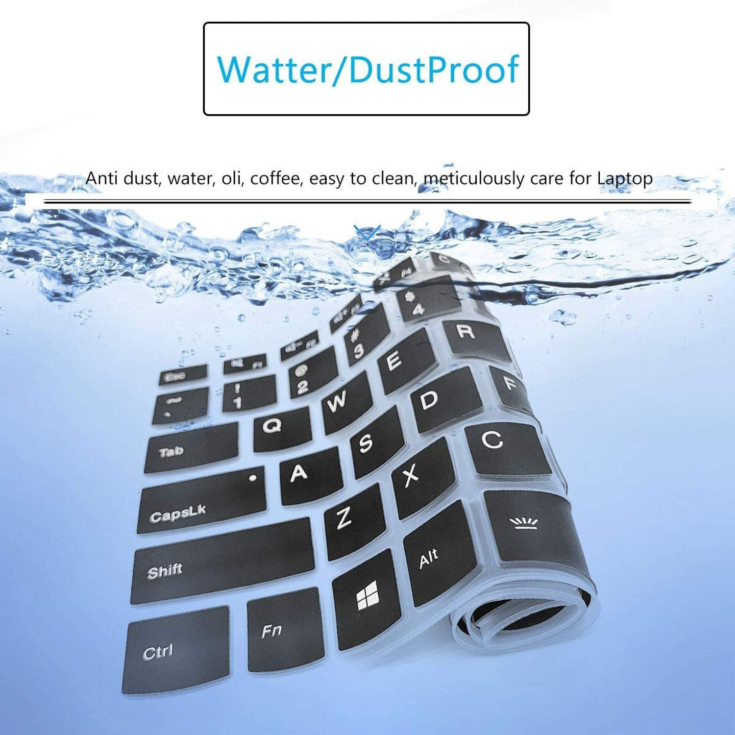 Image of Saco Silicone Keyboard Skin Keyboard Cover for 14 inch Lenovo Ideapad 3 14ADA05 14IGL05 14IIL05 14ARE05 14IML05 14ITL05, Slim1 14ast-05 Keyboard Skin