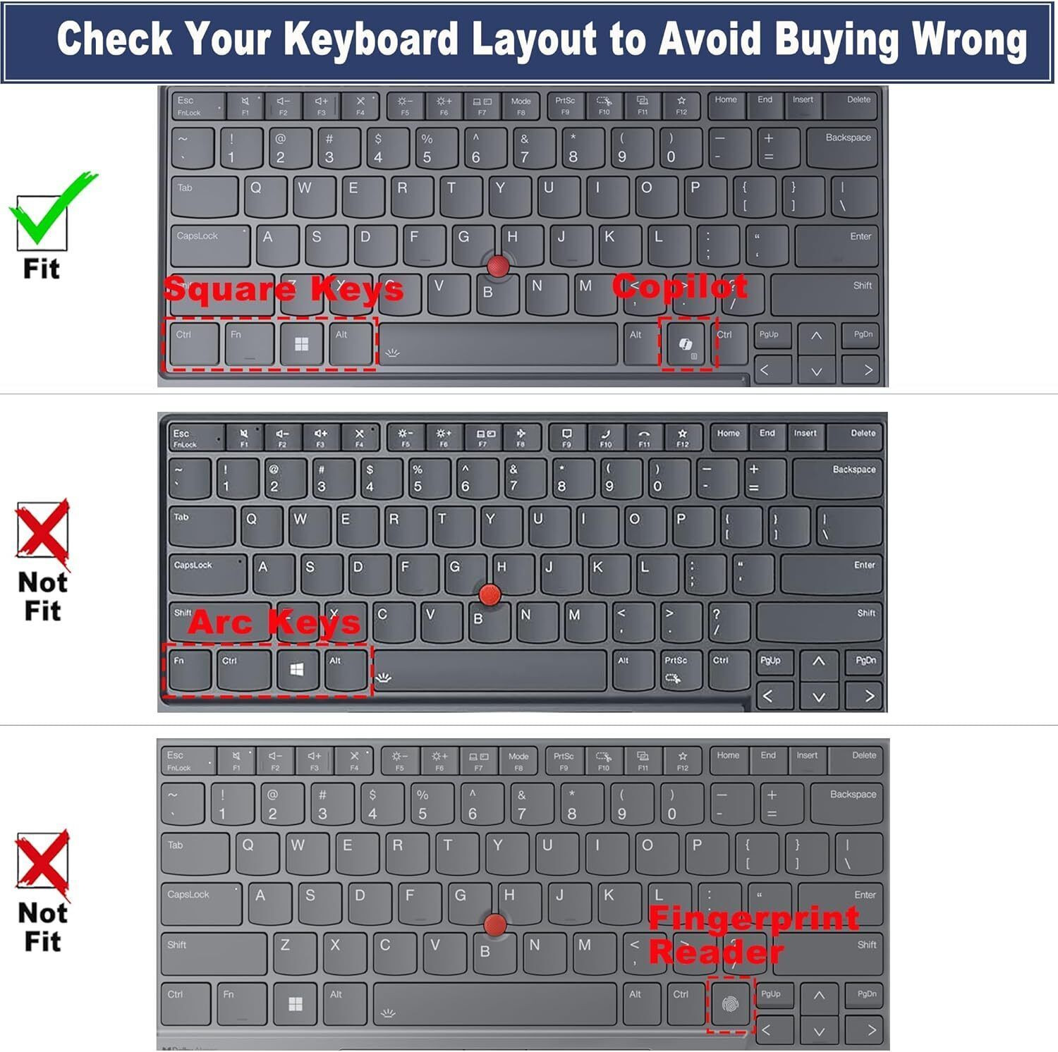 Image of JayamOnline Silicone Keyboard Cover for Lenovo Thinkpad E14 (Gen7) Thinkpad L14 (Gen6) Thinkpad T14 (Gen5 / Gen6) Thinkpad P14s (Gen5 / Gen6) Laptops Keyboard Skin