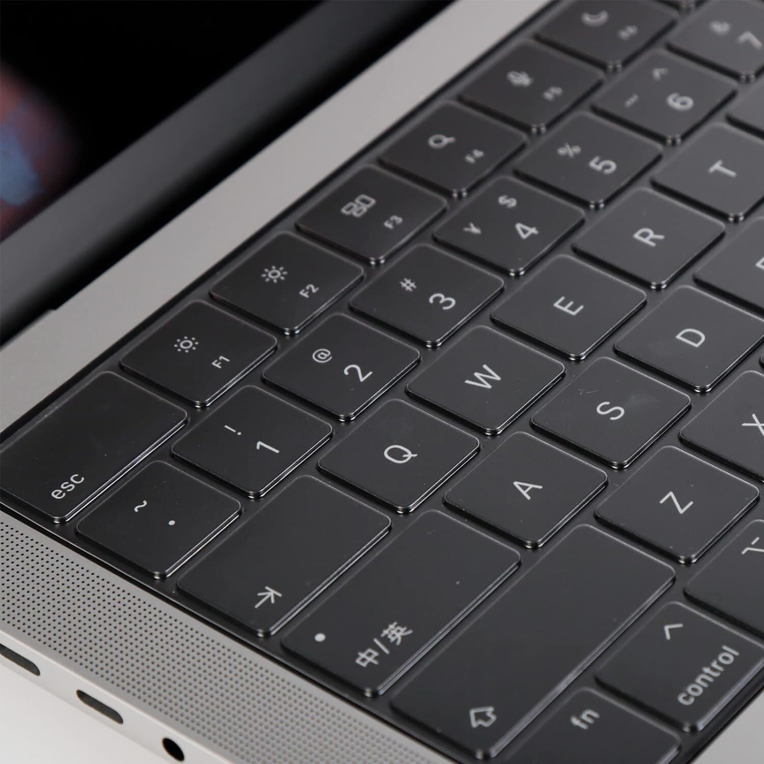 Image of Saco Silicone Keyboard Cover Compatible with MacBook Air 15 M3 A3114 M2 A2941 / Air 13.6 M3 A3113 /Pro 14 M3 M2 M1 A2918 A2992 A2779 /Pro 16 M3 M2 M1 A2991 A2780 Keyboard Skin