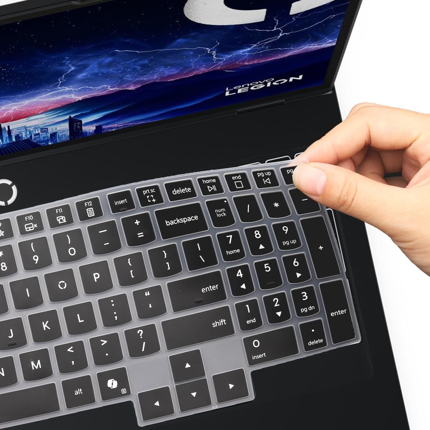 Image of Saco Keyboard Cover for 2025 New Lenovo Legion 5 /Legion 5i Gen 10 15.1 Inch Laptop Laptop Keyboard Skin (Black)