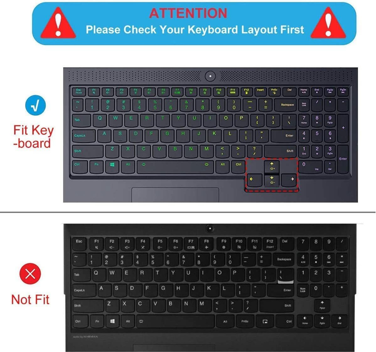 Image of oaky Keyboard Skin for Lenovo LOQ /Lenovo Legion 5 Series 5 5i 5p 5pi 15.6 inch /Lenovo Legion 7, 7i 17.3 inch /Lenovo ideaPad Gaming 3, 3i 15.6 /16 inch Gaming Laptops Keyboard Skin