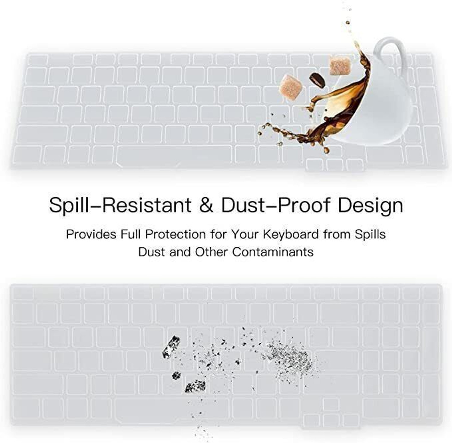 Image of RKLS Keyboard Protector 14 Inch Laptop Dust Cover for Inspiron - Transparent-798-798 Dell Inspiron 14 5000 7000 5310 5410 5415 5418 5420 5425 7415 7420 7425 Keyboard Skin