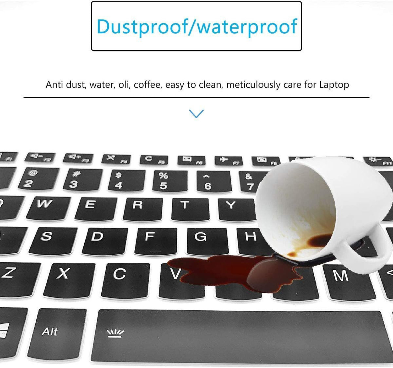 Image of Saco Silicone Keyboard Skin Keyboard Cover for 14 inch Lenovo Ideapad 3 14ADA05 14IGL05 14IIL05 14ARE05 14IML05 14ITL05, Slim1 14ast-05 Keyboard Skin