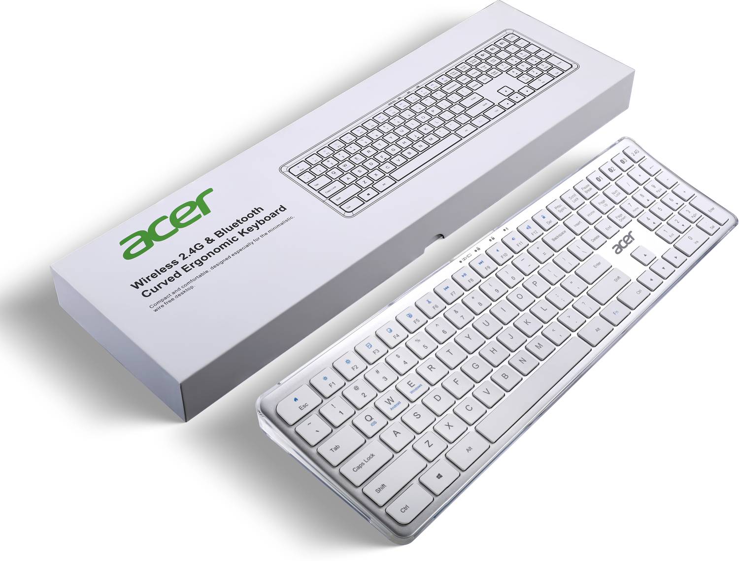 AirREGI レジスター 大型 ホワイト 鍵付き Acer ZC.A01SI.18J Bluetooth, Wireless Standard Laptop Keyboard