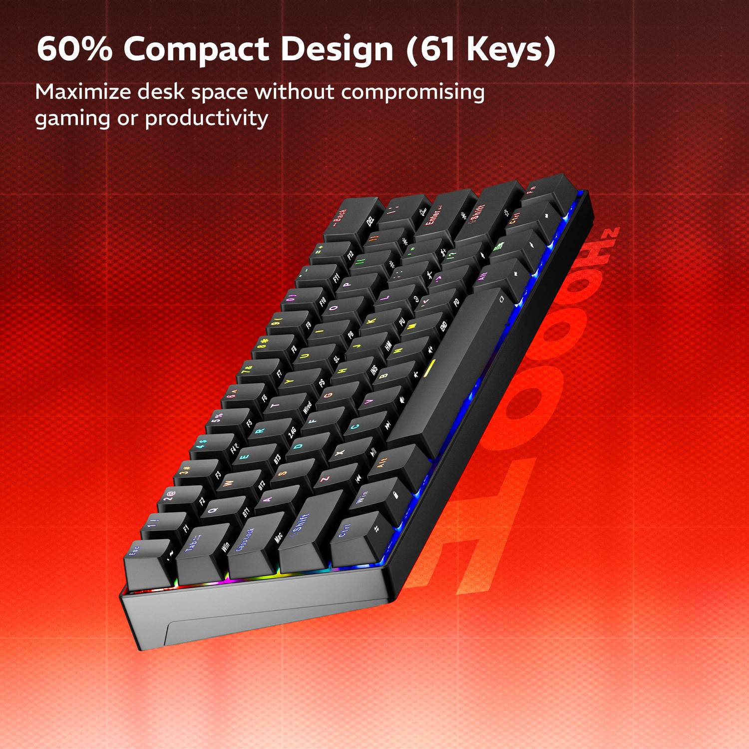 ZEBRONICS Zeb-MWK 1 Black Tri-Mode Gaming Keyboard - Image 2