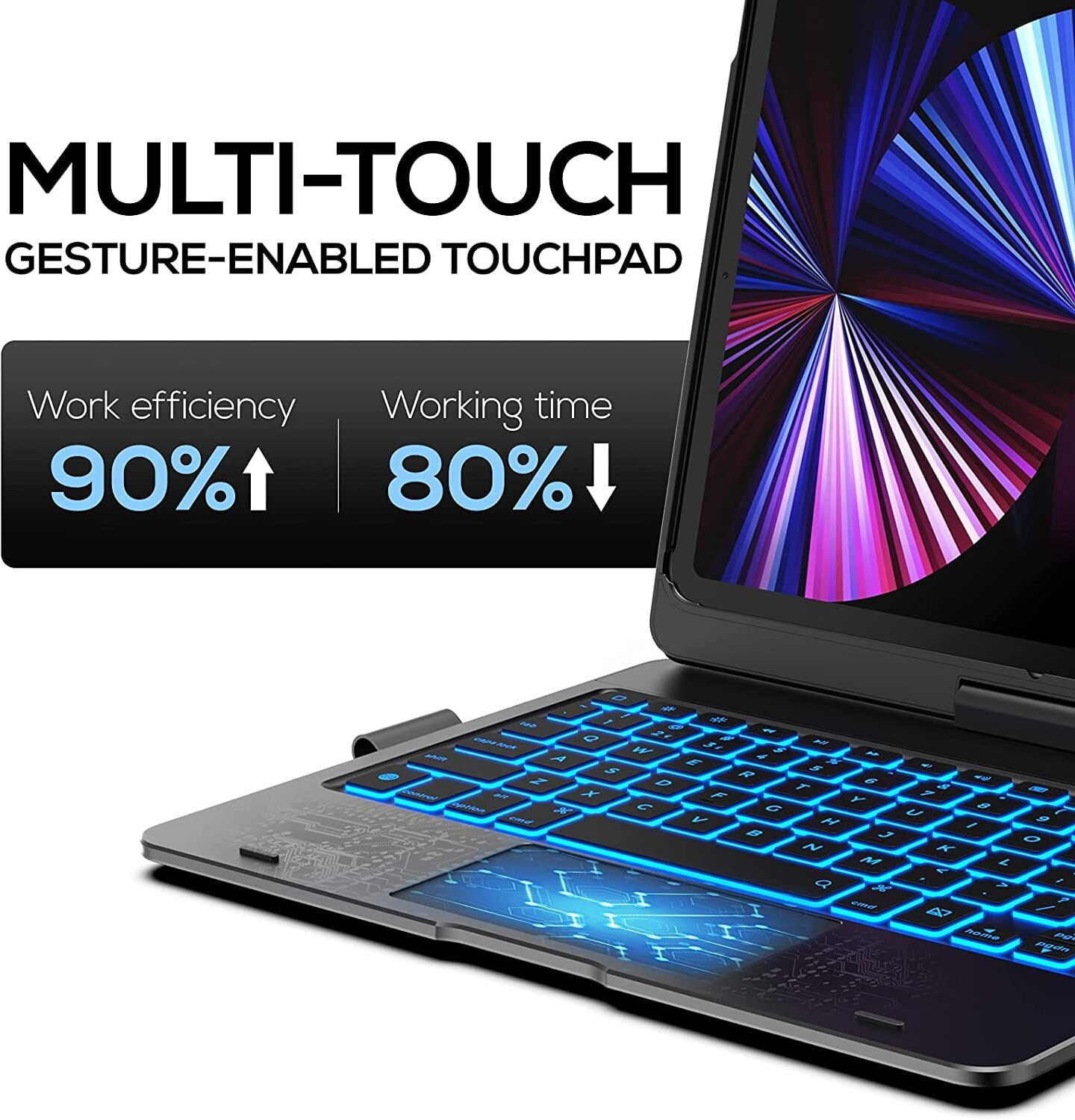 Image of Typecase Flexbook Touch for iPad A16 (11th Gen, 2025) & 10th Gen Bluetooth Standard Tablet Keyboard Compatible with iPad