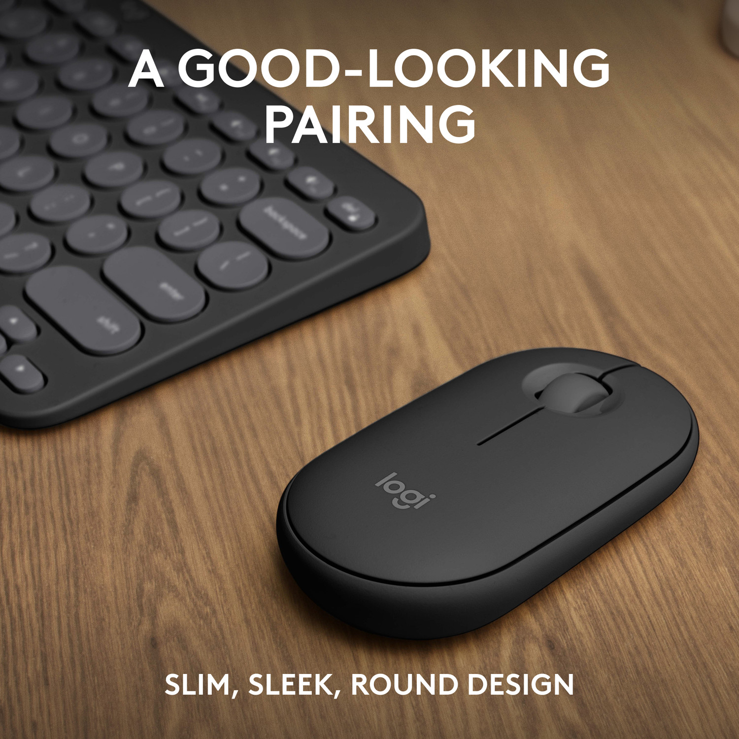Image of Logitech Pebble 2 Combo Bluetooth Standard Multi-device Keyboard Compatible with Desktop, Laptop, Mac multimedia keys