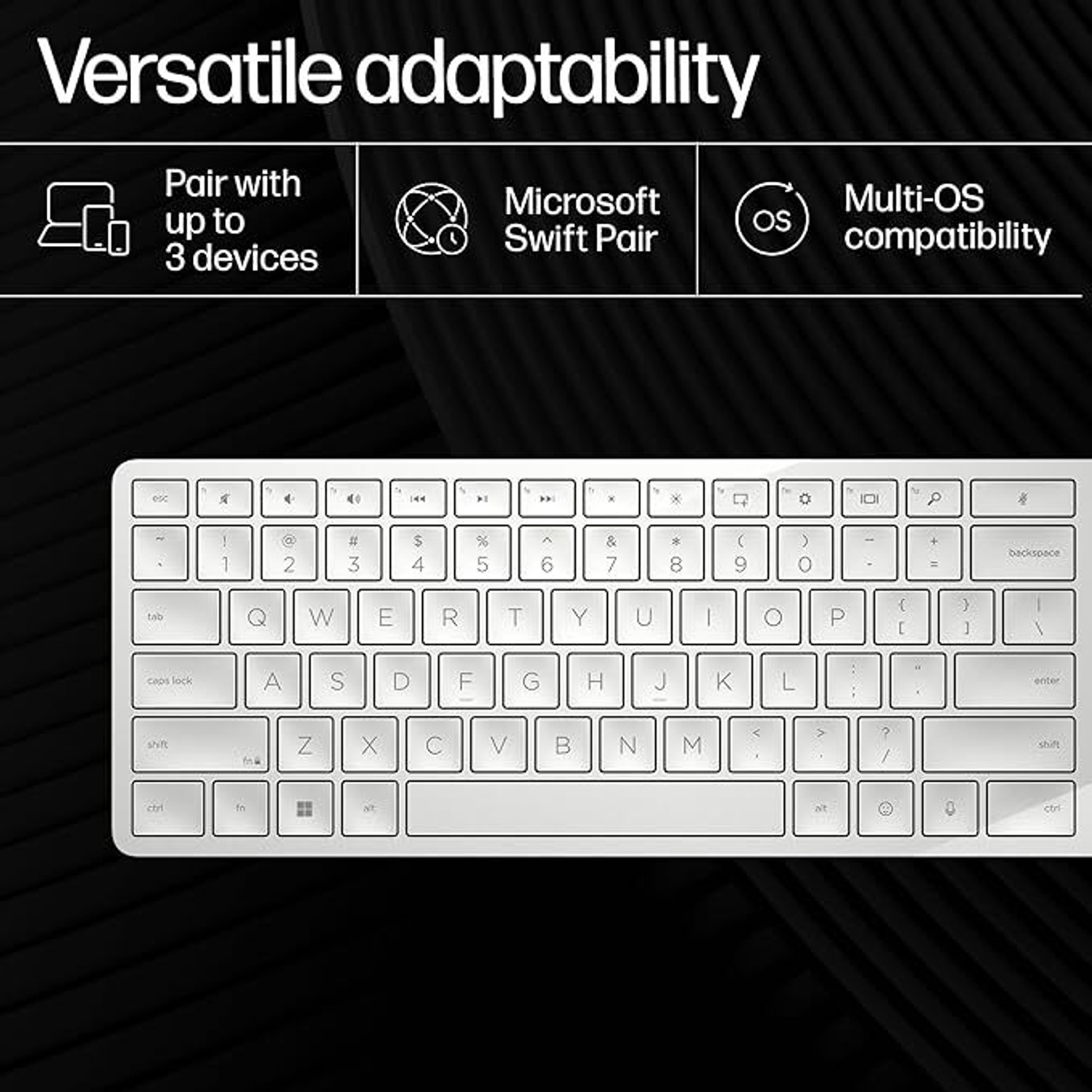 Image of HP 970 Programmable Wireless Standard Desktop Keyboard Compatible with Desktop, Laptop, Mac