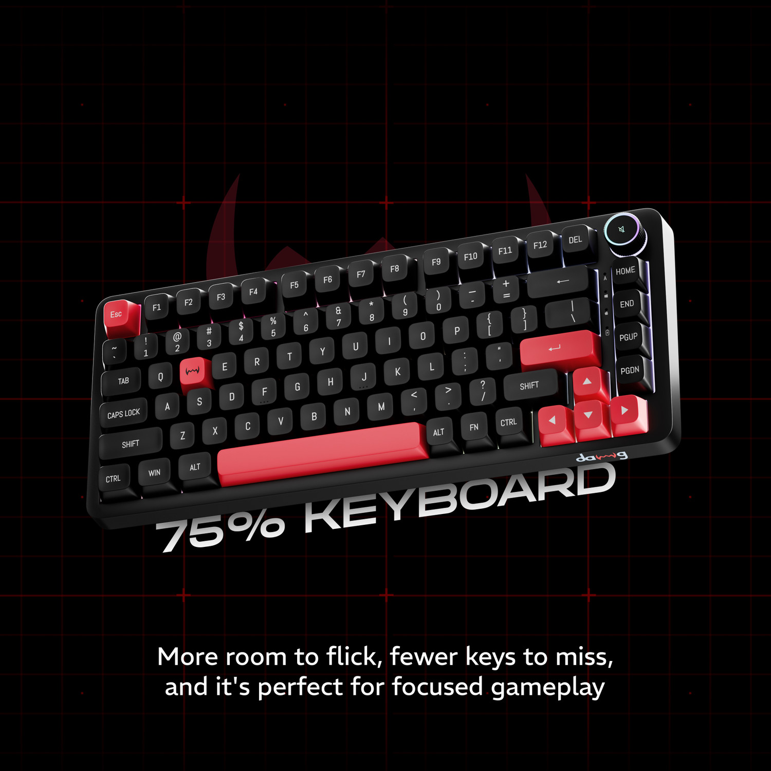 Image of daWg Highkey 718 Wired USB Standard Gaming Keyboard Compatible with Desktop, Laptop