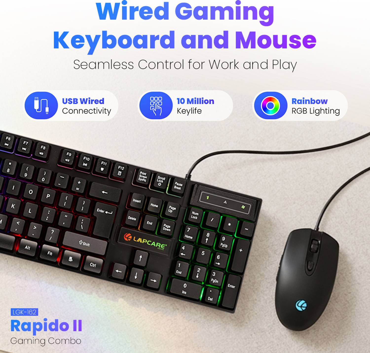 LAPCARE LGK-162 Wired USB Gaming Keyboard - Image 2