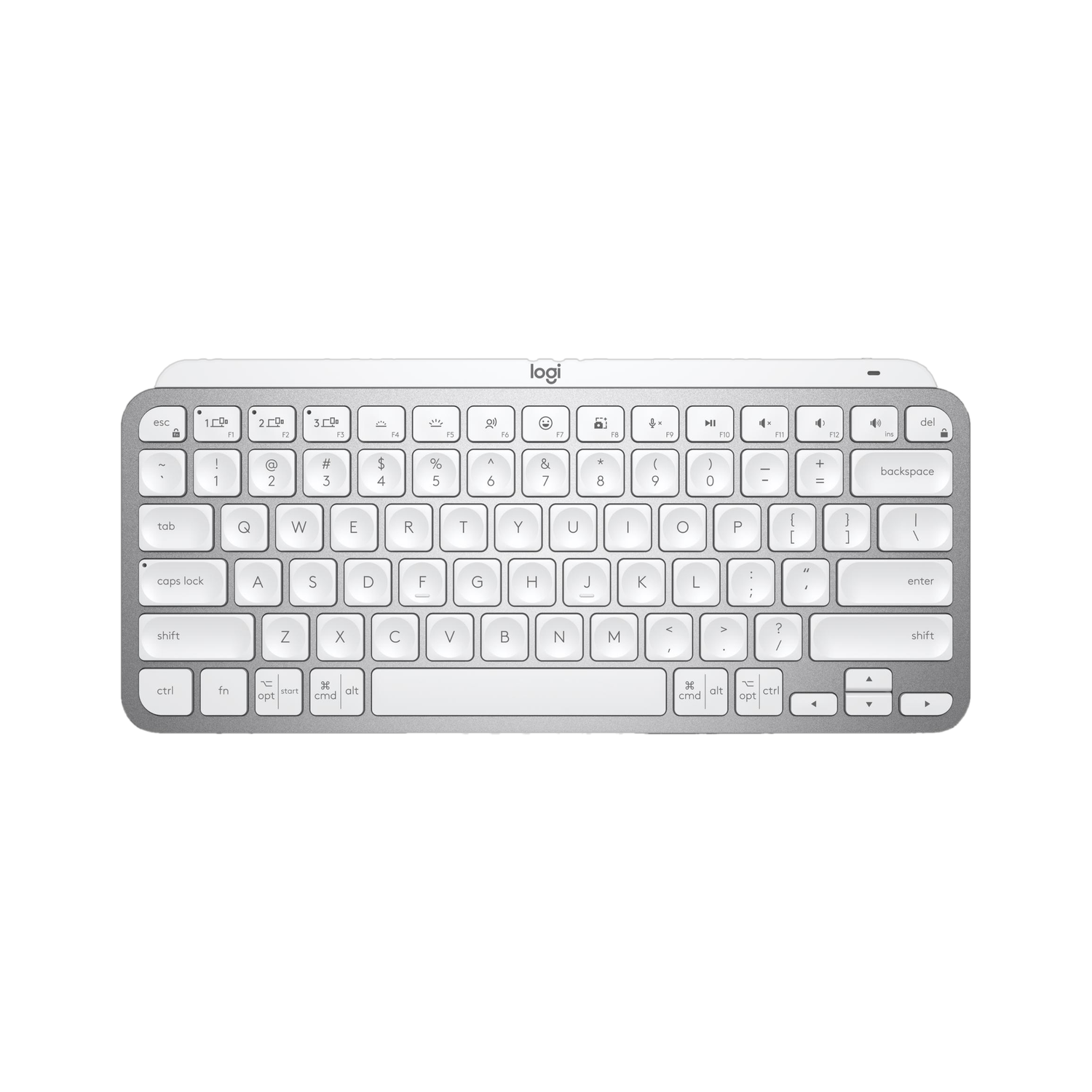 Image of Logitech MX Keys Mini, Compact, Bluetooth, Backlit, USB-C, Metal Build- for MAC Wireless Standard Laptop Keyboard Compatible with Desktop, Laptop, Tablet, iPad, Mac with Multi-Device Bluetooth, 12-inch Tablet & Smartphone Slot, Backlit LED Illumination