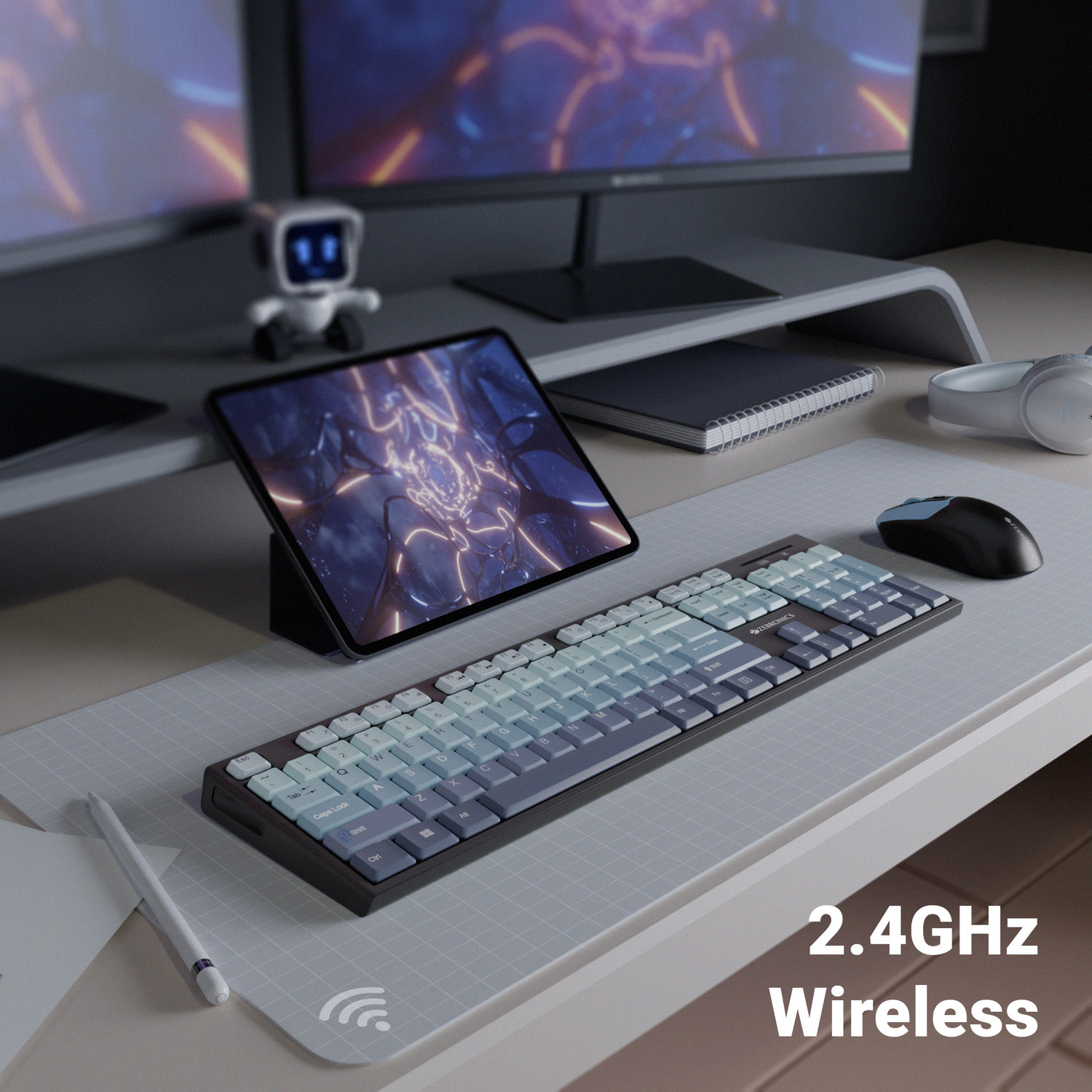 Image of ZEBRONICS Zeb-Companion 304 (Green) Wireless Standard Laptop Keyboard Compatible with Desktop, Laptop
