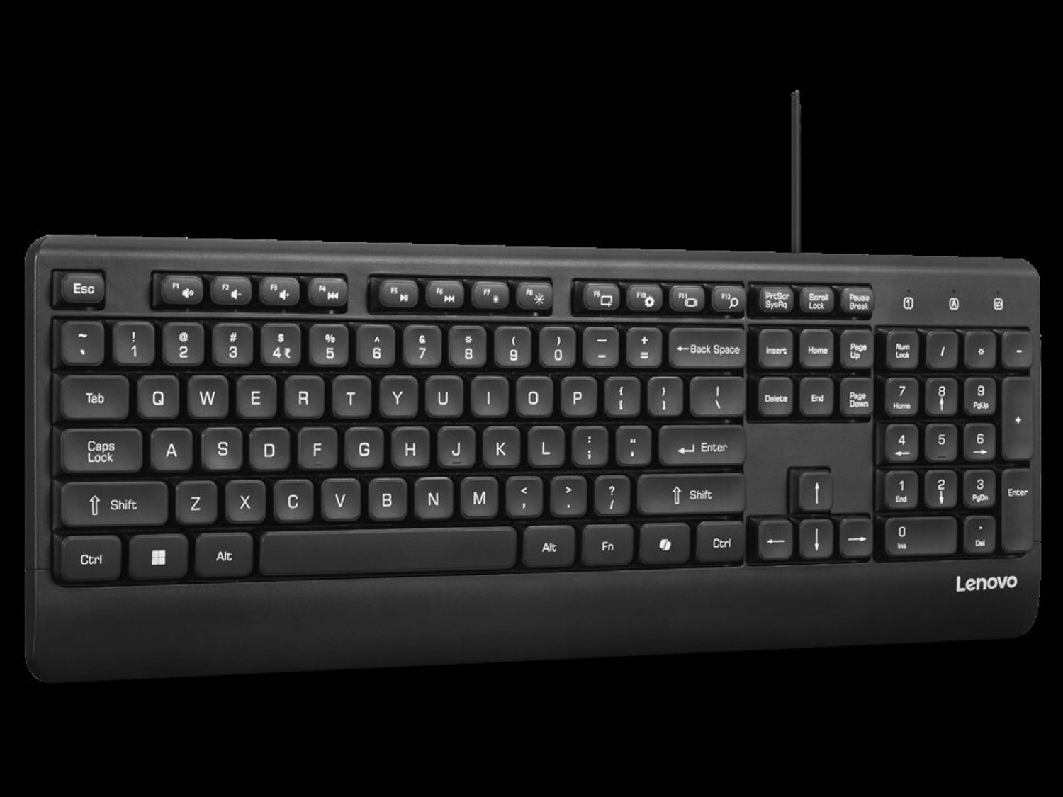 Image of Lenovo 110 USB-A Wired Keyboard Wired USB Standard Desktop Keyboard Compatible with Desktop