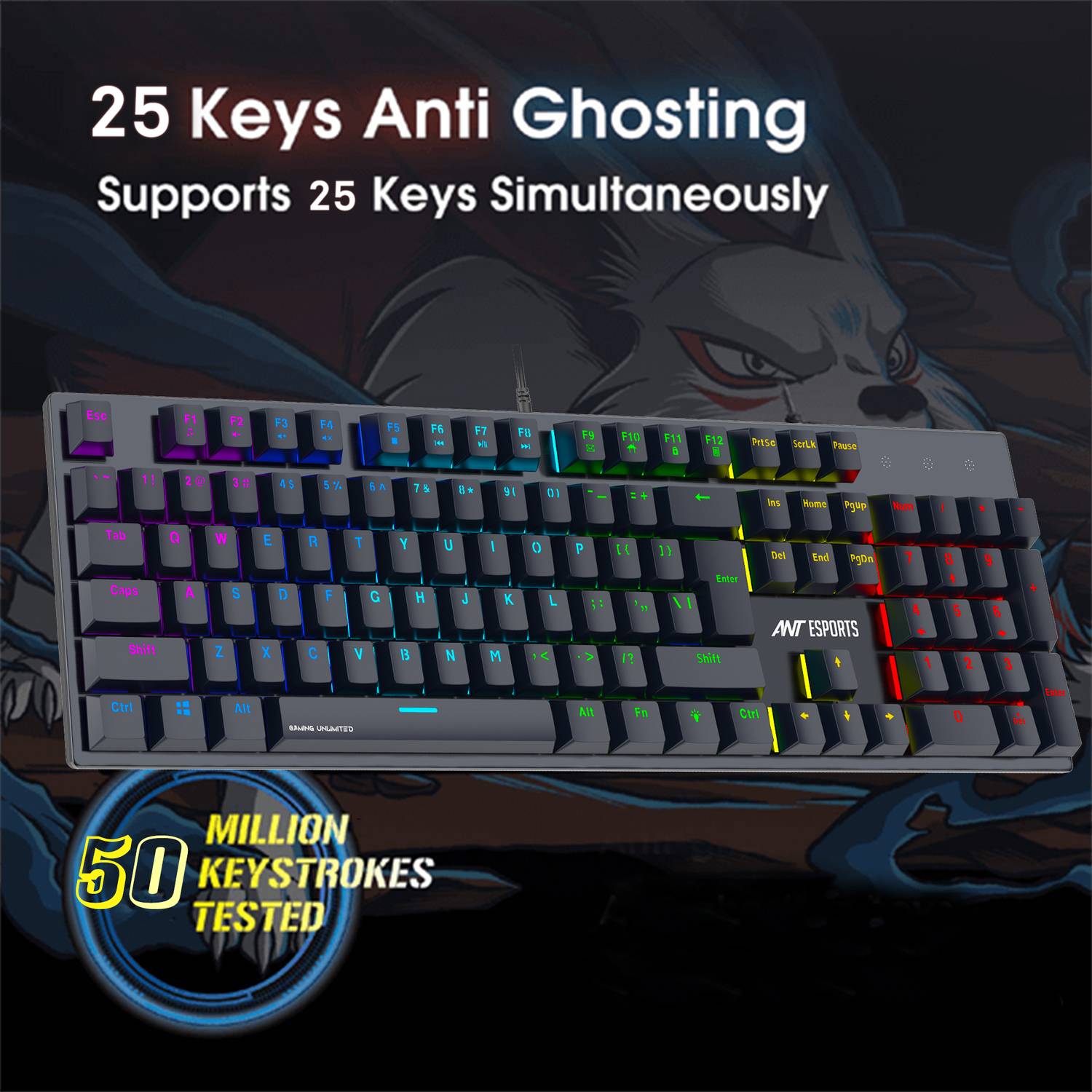 Ant Esports MK3400 Pro V3 Wired Gaming Keyboard - Image 5