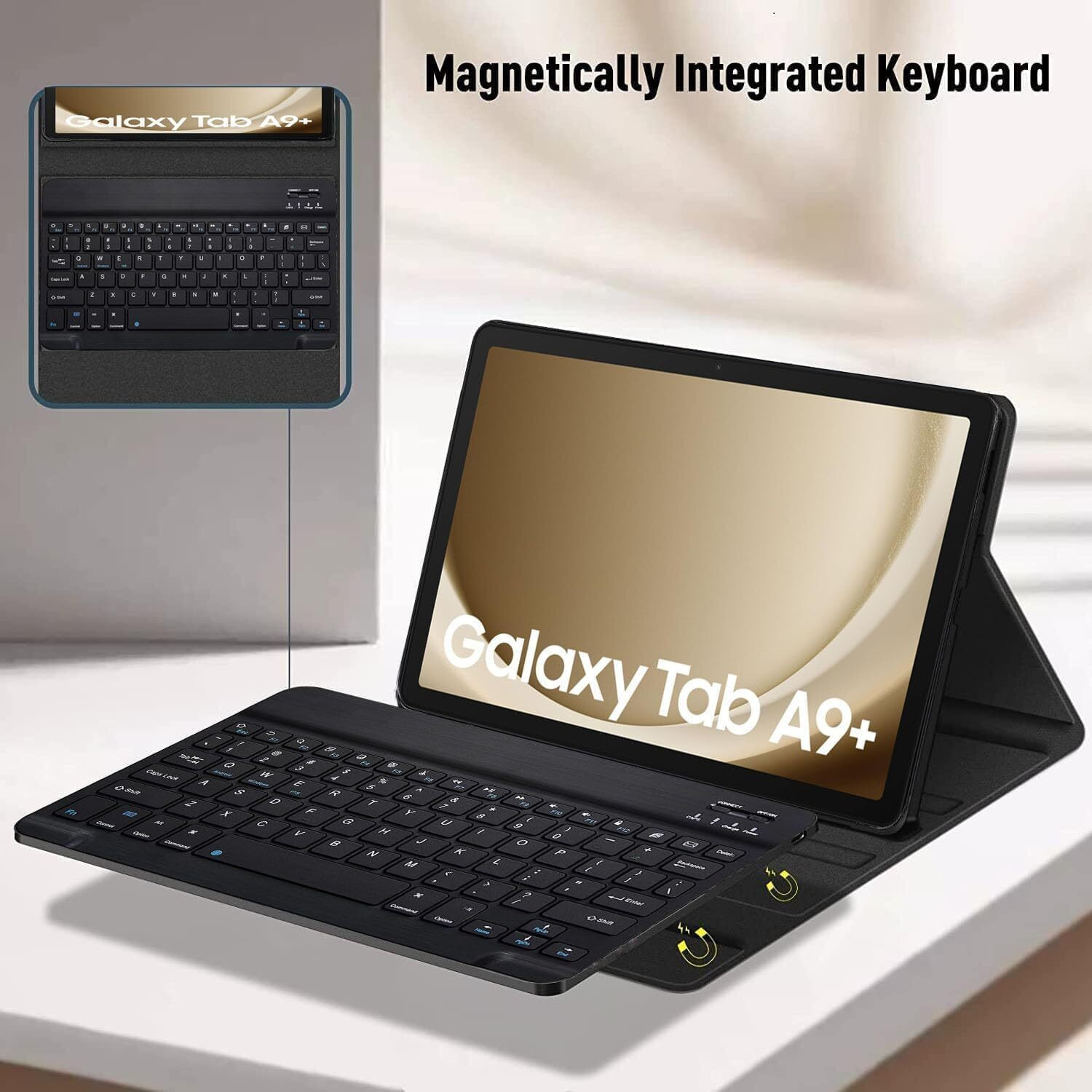 Image of Typecase Magnetic Detachable Keyboard Case for Samsung A11 Plus (11 inch) & A9 Plus (11 inch) Bluetooth Standard Tablet Keyboard Compatible with iPad, Tablet
