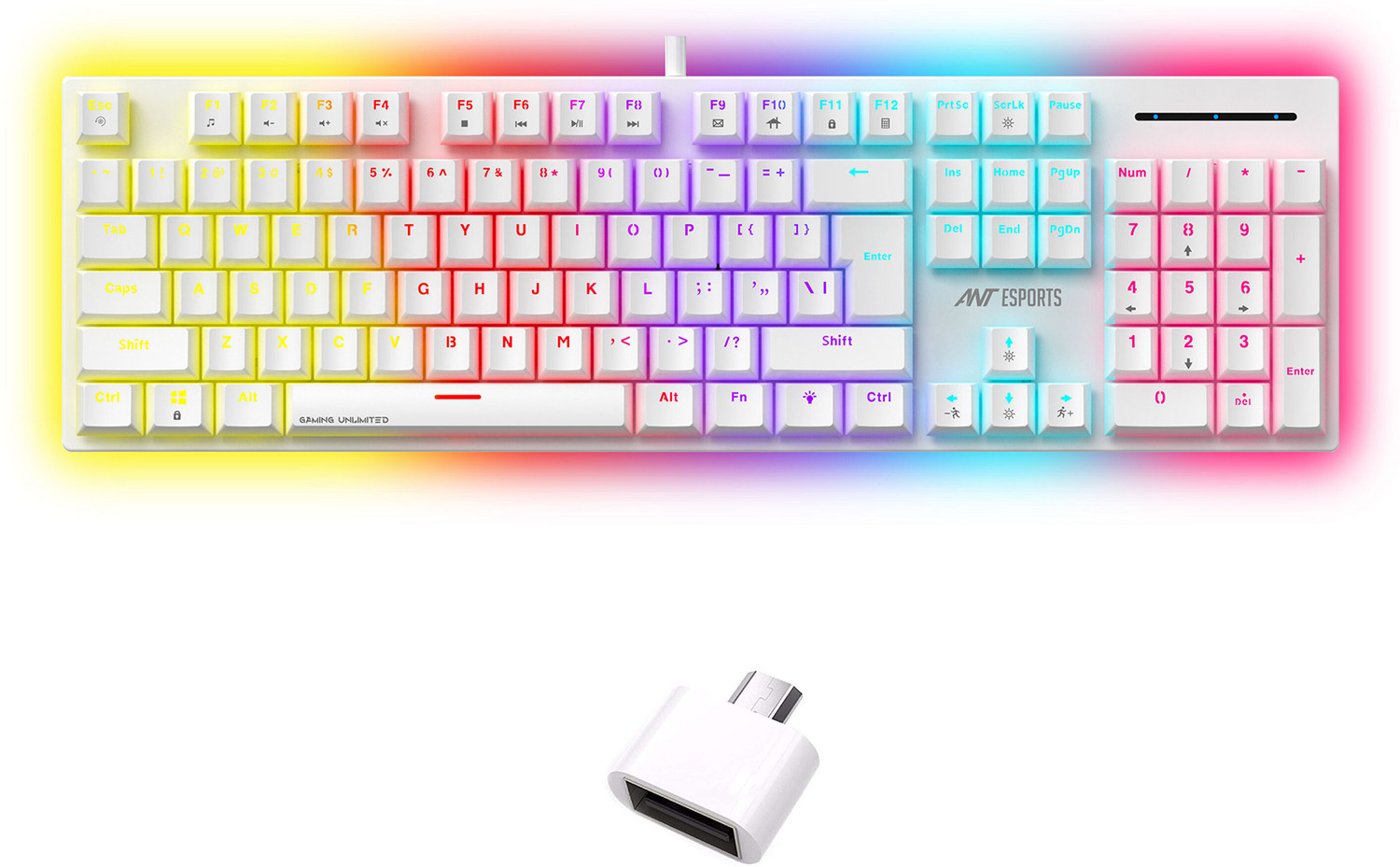 Image of Ant Esports MK3400 PRO V3 Wired USB Standard Gaming Keyboard Compatible with Desktop, Mac Brown Switches