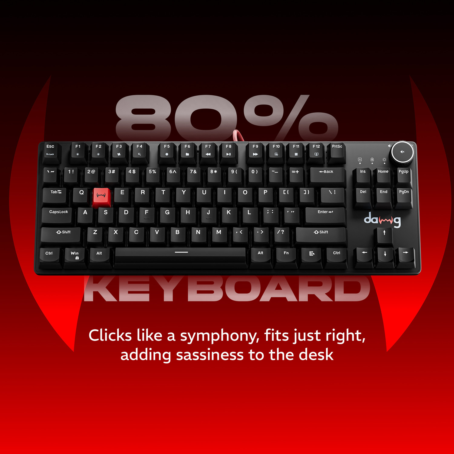 Image of daWg Highkey 373 Wired USB Standard Gaming Keyboard Compatible with Desktop, Laptop