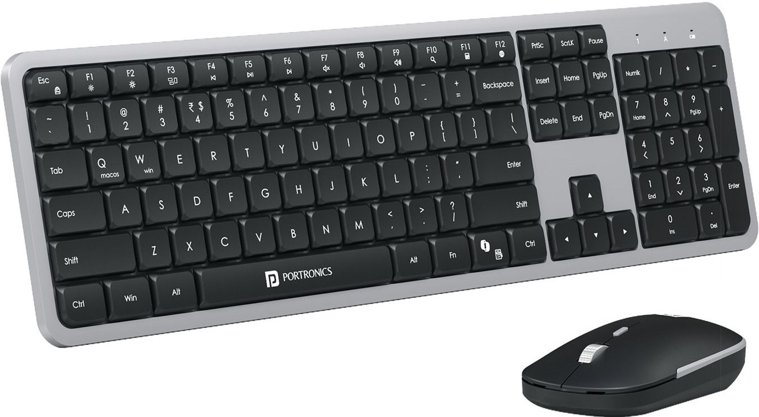 Image of Portronics Key4 Wireless Keyboard Mouse Combo Full Size Numpad 2.5GHz Receiver Wireless Standard Laptop Keyboard Compatible with Laptop
