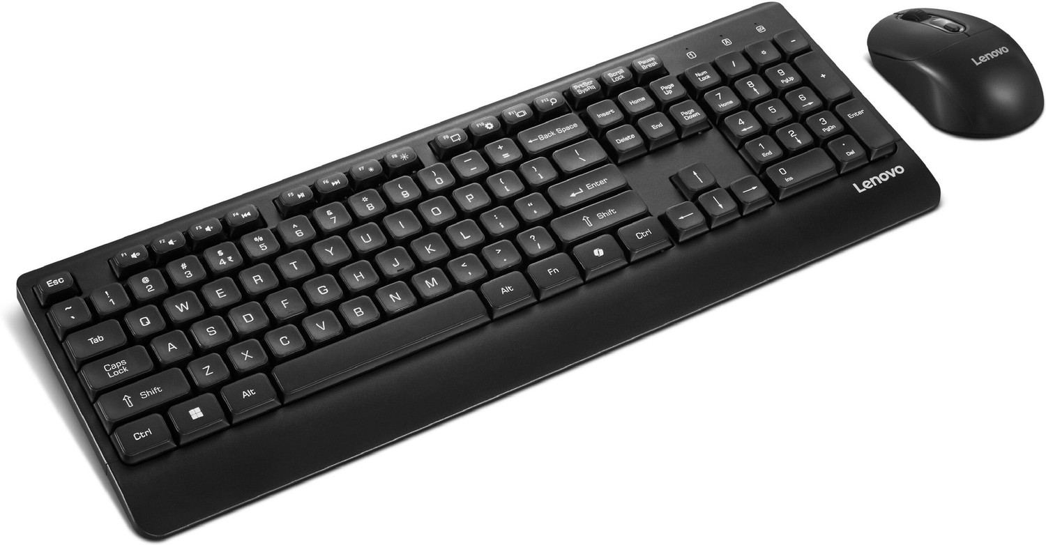 Image of Lenovo 210 USB-A Wireless combo Wireless Standard Laptop Keyboard Compatible with Laptop