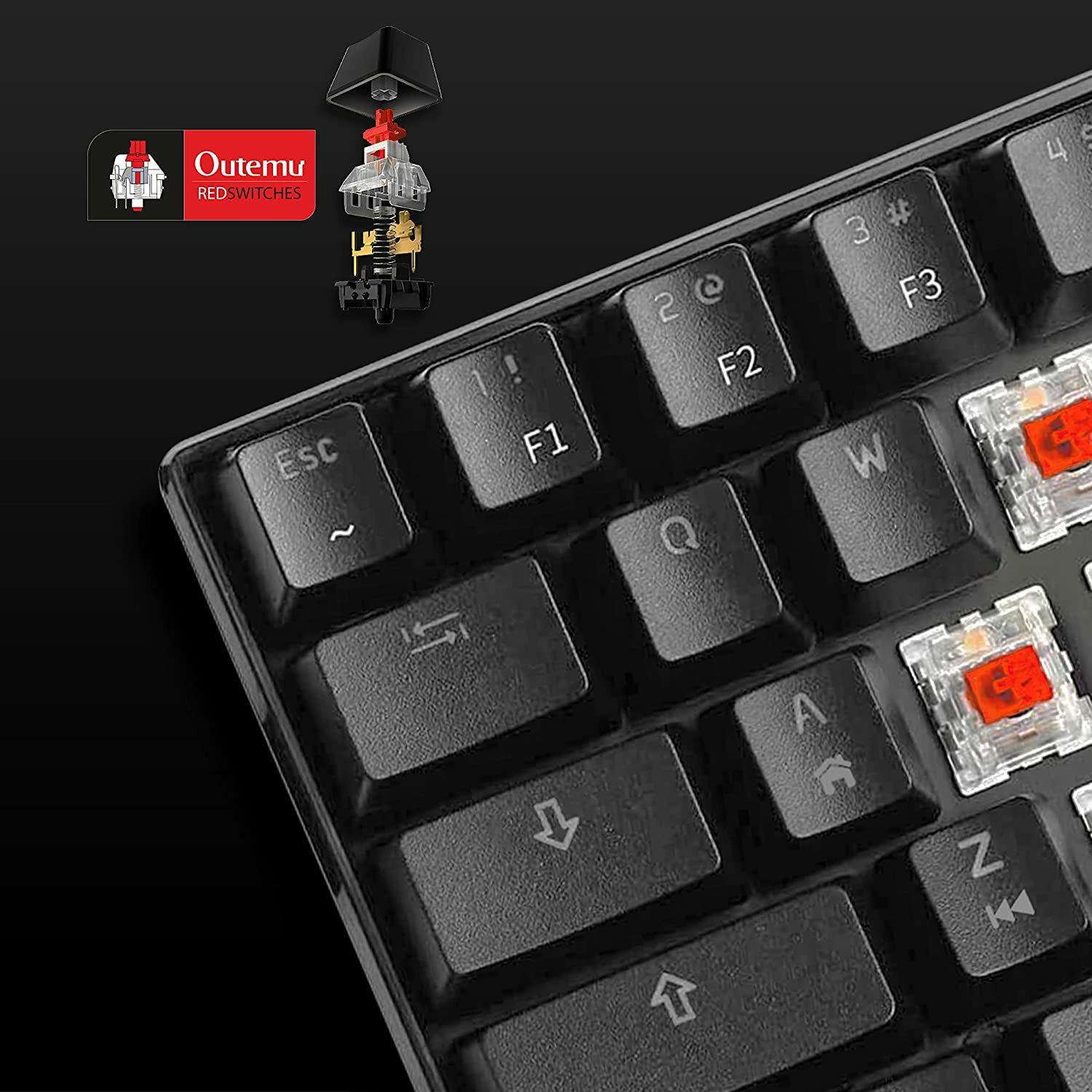 Image of Ant Esports MK1300 Mini Red Swiitch Wired USB Tenkeyless Gaming Keyboard Compatible with Desktop, Laptop, Mac Easy to Use,Plug and Play,Quick, Comfy Durable body