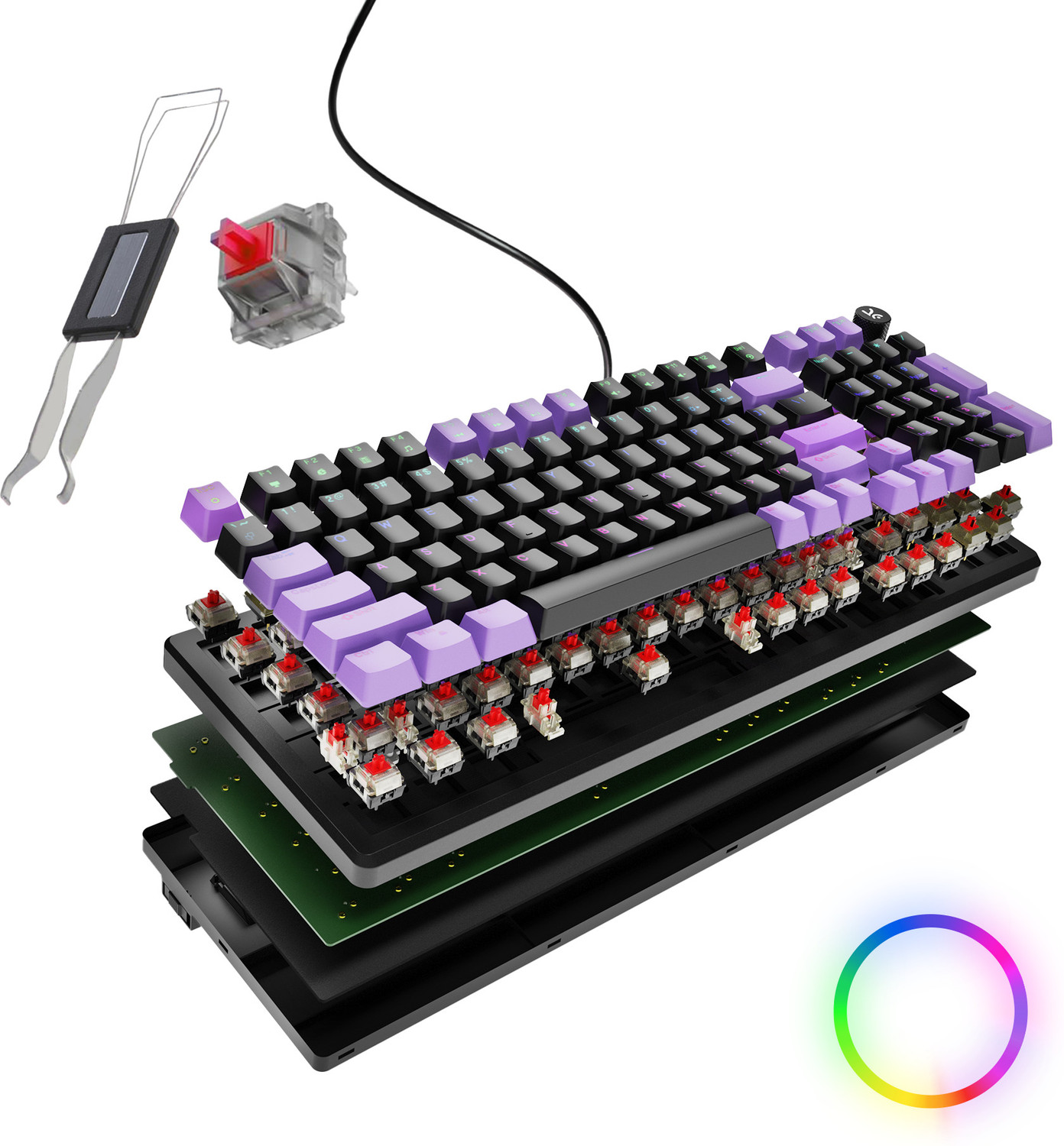 Kreo Hive 98 Wired USB Standard Gaming Keyboard Compatible with Desktop, Laptop, Mac , with gaming mode ,Wired Mechanical Gaming Keyboard