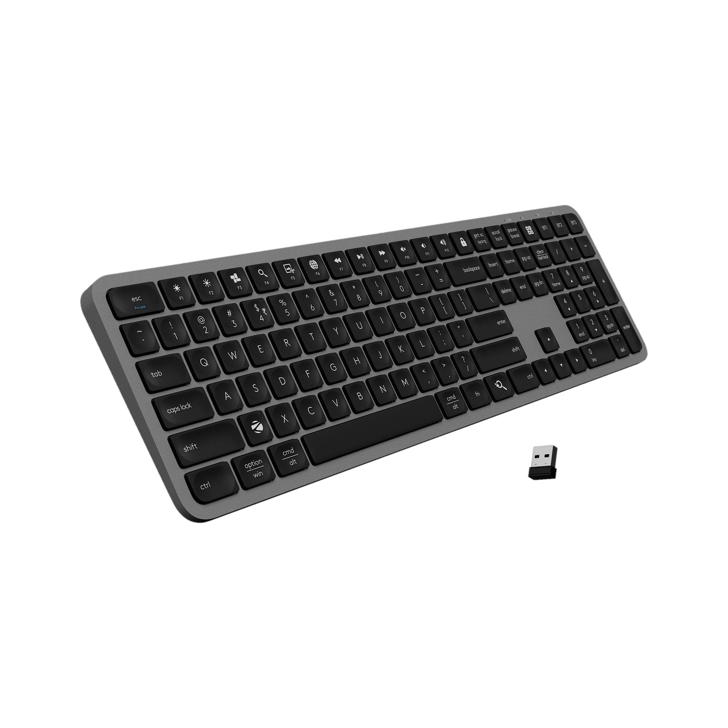 ZEBRONICS K5002MW Wireless, Bluetooth Handheld Desktop Keyboard Compatible with Desktop, Laptop, Tablet, iPad, Mac Dual Mode (Bluetooth + 2.4GHz), with 109 Keys Layout, Dedicated Copilot AI Hotkey, 12-inch Tablet & Smartphone Slot, 13 Dedicated Multimedia Hotkeys
