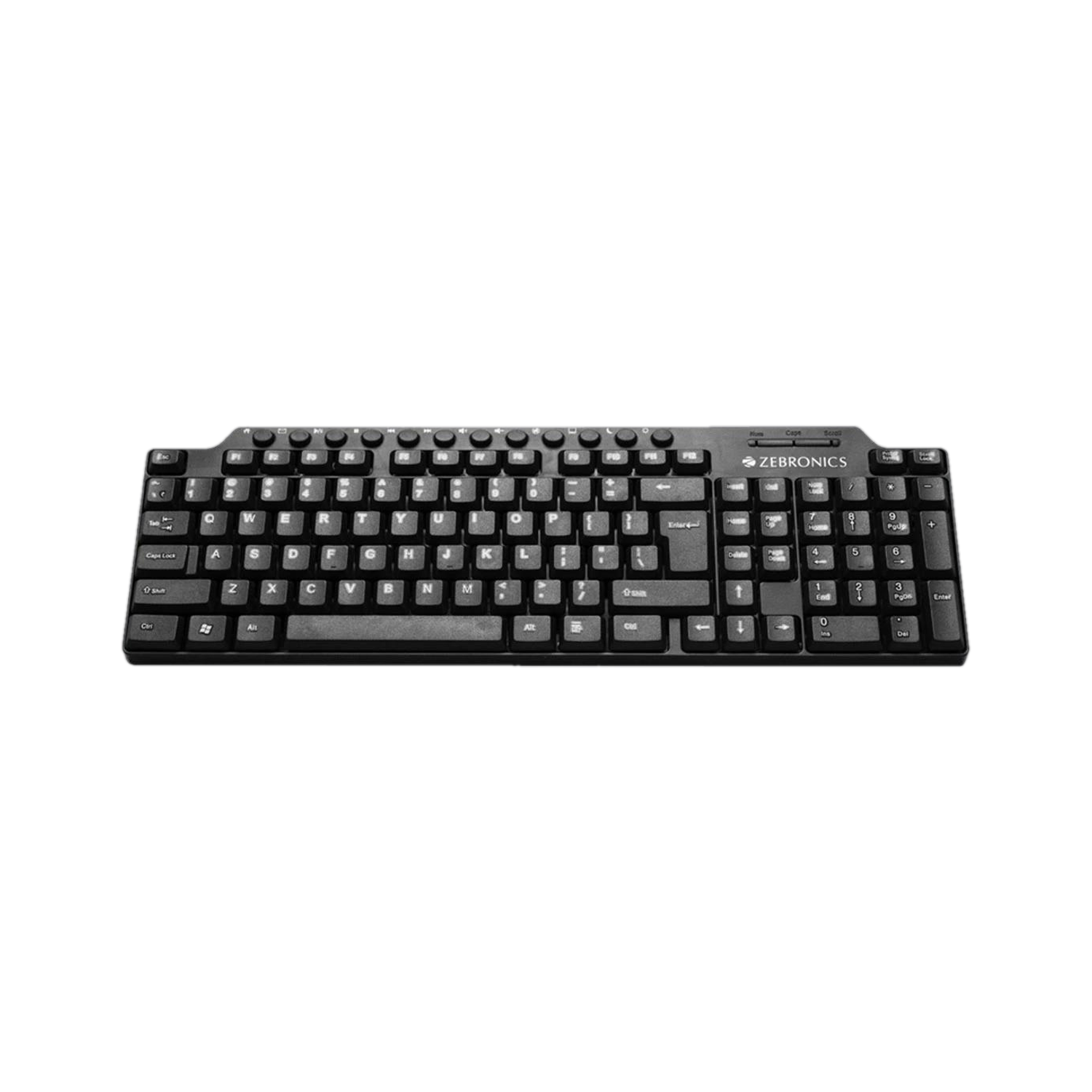ZEBRONICS ZEB-KM-2100 Wired USB Standard Desktop Keyboard Compatible with Desktop, Laptop, Mac stand support,multimedia_keys,KM-2100