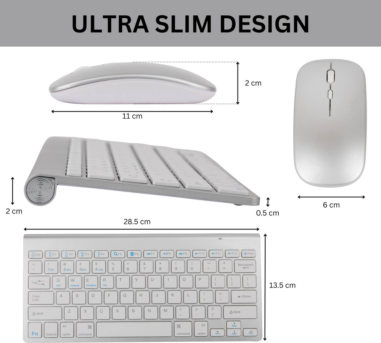 parspar Keyboard & Mouse Combo for Mac, Rechargeable Mini Size