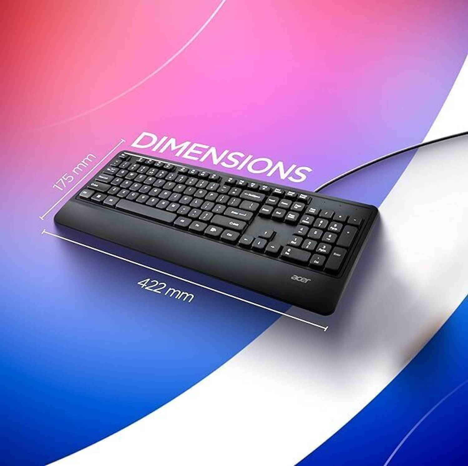 Acer Wired Keyboard with Palm Rest |Co-Pilot Shortcut Key | Rupee