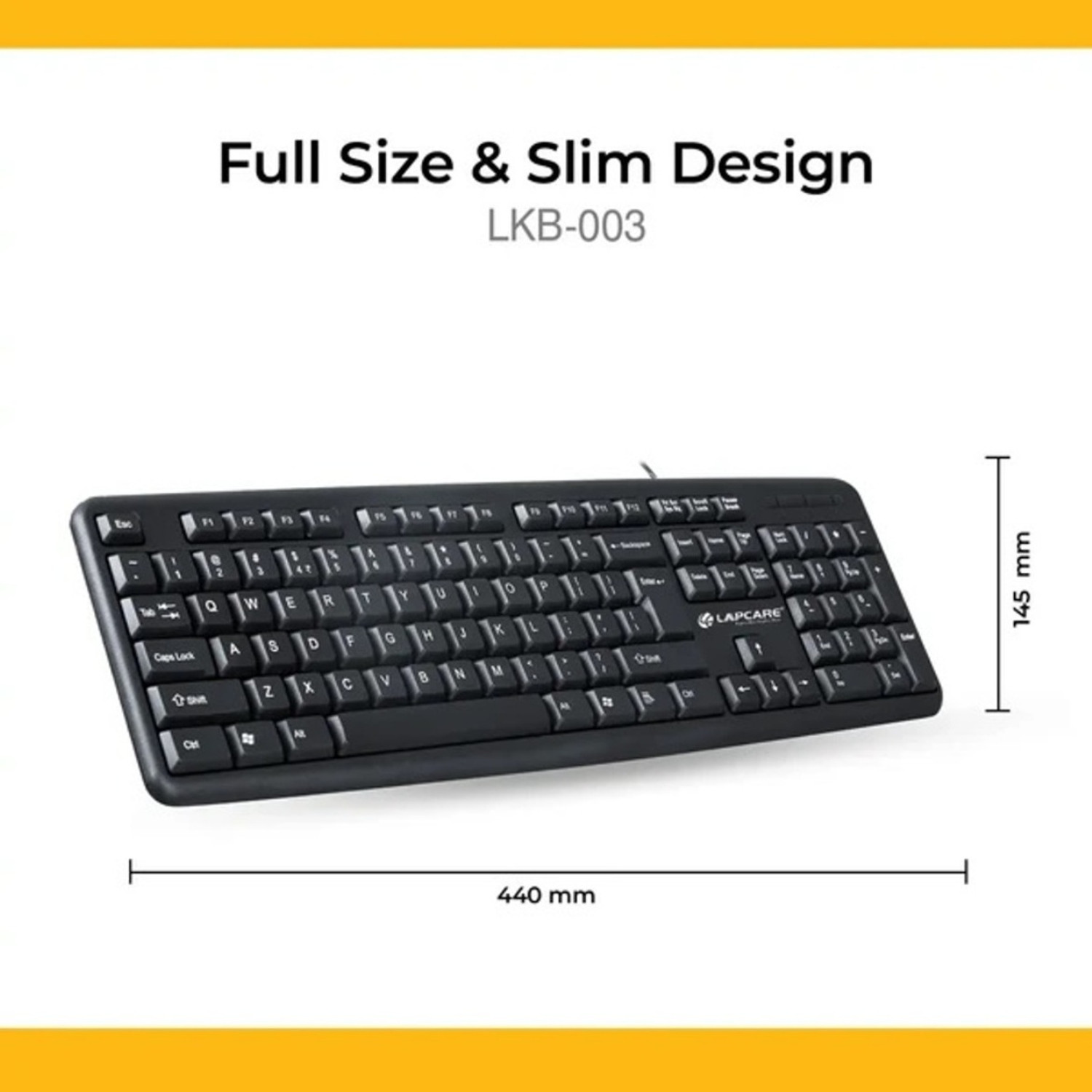 Image of LAPCARE LKB-003 PS2 Standard Desktop Keyboard Compatible with Desktop, Laptop