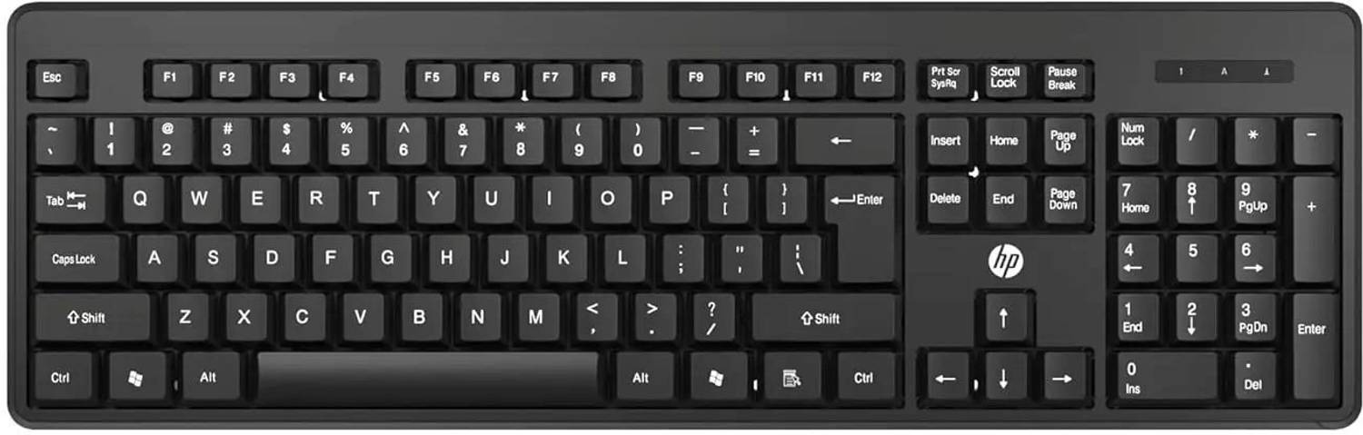 HP K160 Wired Keyboard Wired USB Standard Desktop Keyboard Compat