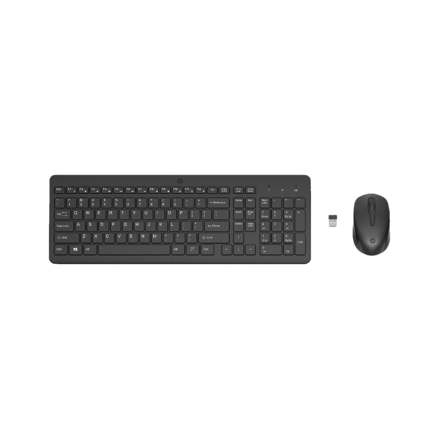 HP 330 Mouse & Keyboard Combo Wireless Standard Desktop Keyboard Compatible with Desktop, Laptop, Mac with 1600 DPI Optical Mouse, 2.4GHz Lag-Free Wireless